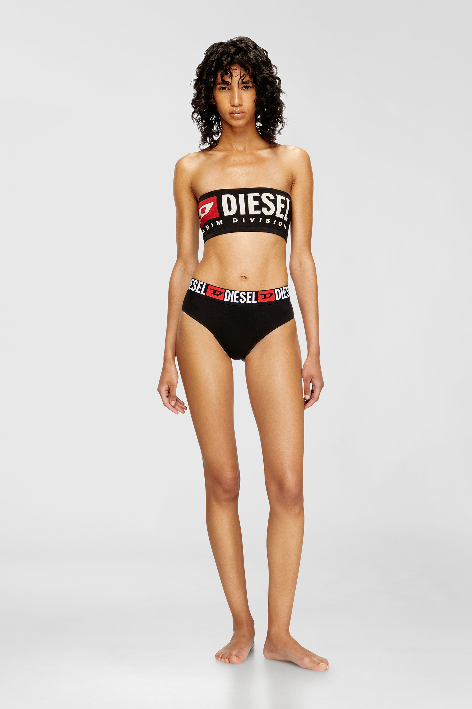 Diesel - UFSB-MELANIE, Reggiseno a fascia con maxi logo Donna in Nero - 2