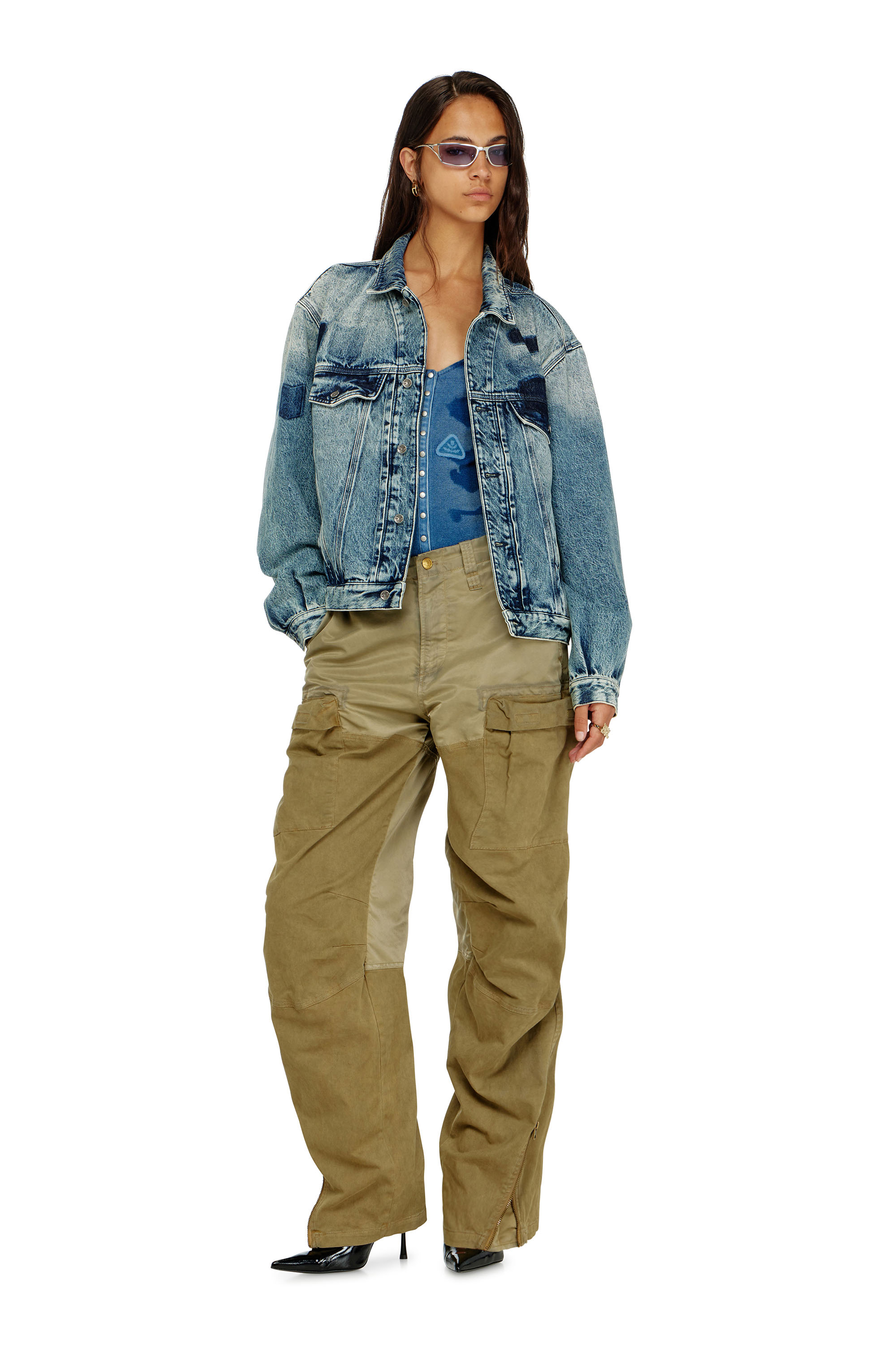 Diesel - T-LEY-AA1, Damen Body aus Rippjersey mit Shadow-Patch-Effekten in null - 2