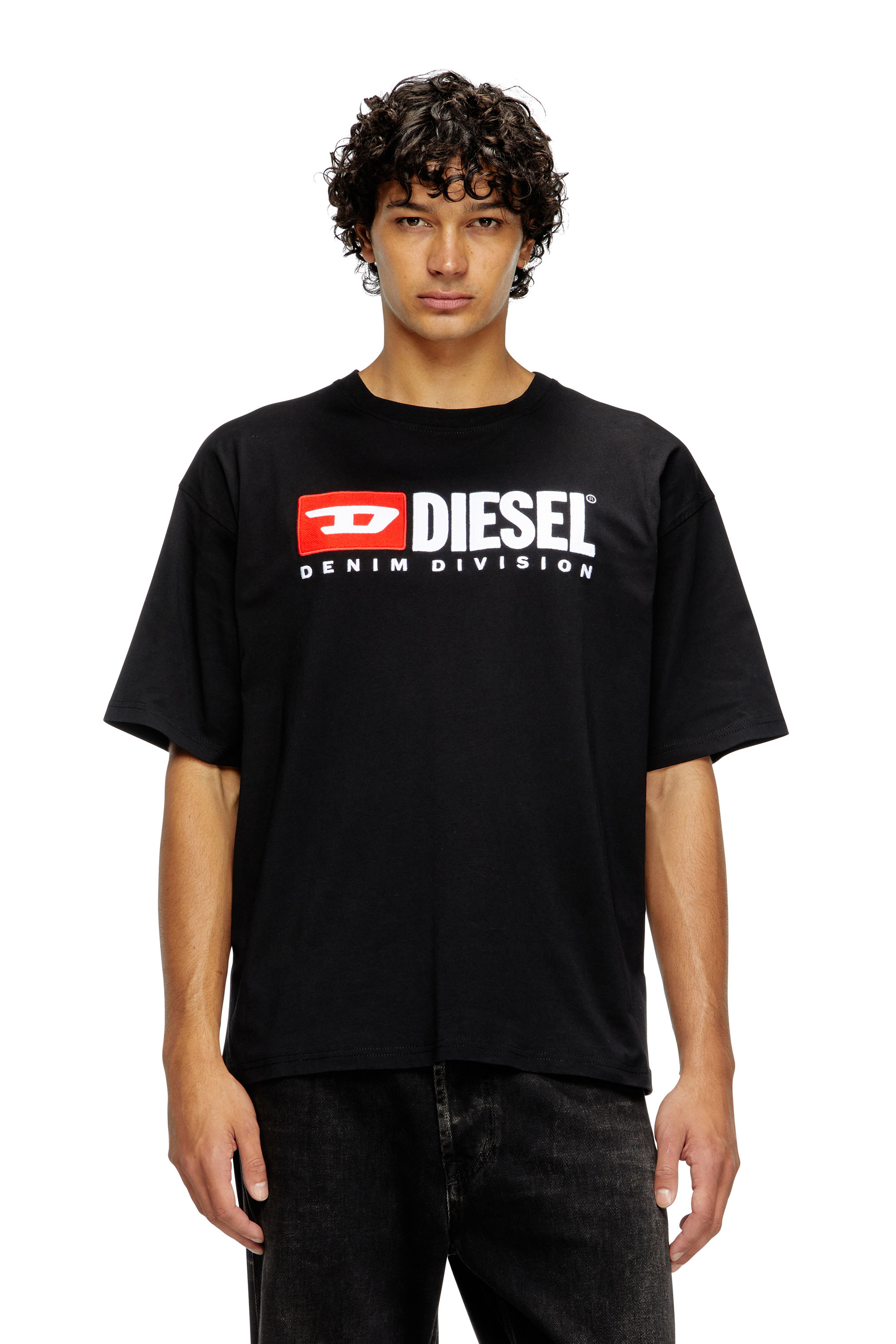 Diesel - T-BOXT-DIV, Herren T-Shirt mit Diesel-Logo-Patch in Schwarz - 1