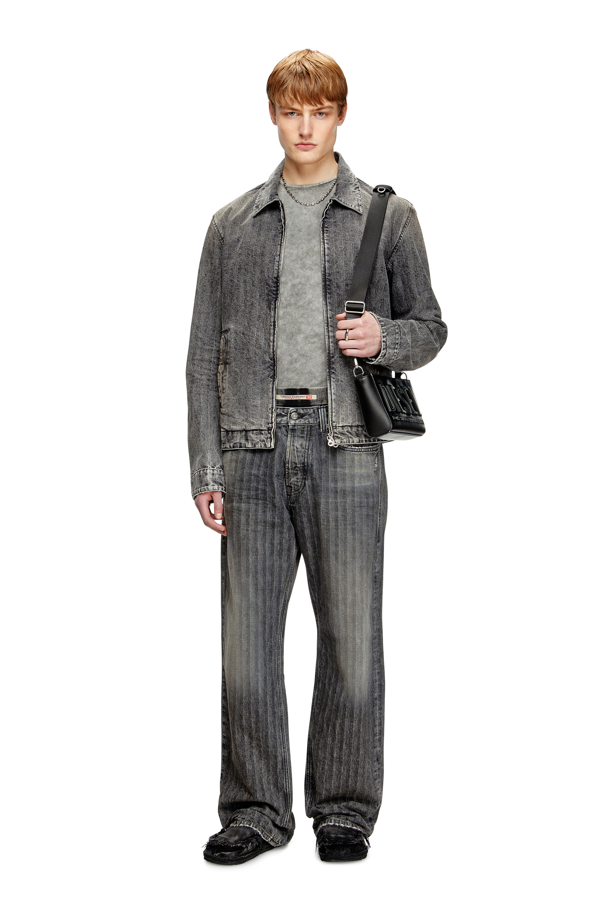 Diesel - D-ROHE, Blouson in denim herringbone Uomo in Nero - 2