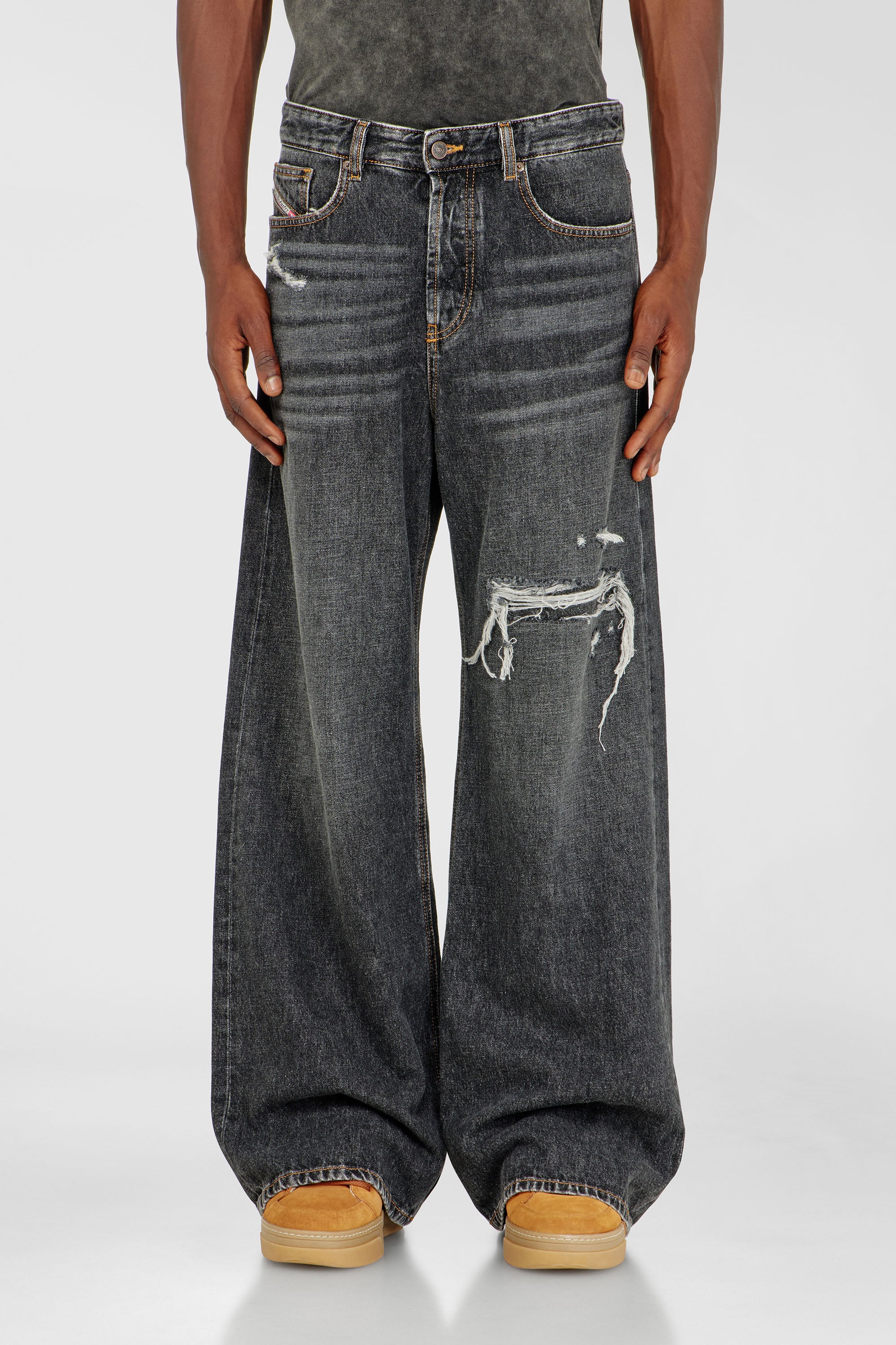 Diesel - Herren Relaxed Jeans D-Rise 007DN, Schwarz/Dunkelgrau - 1