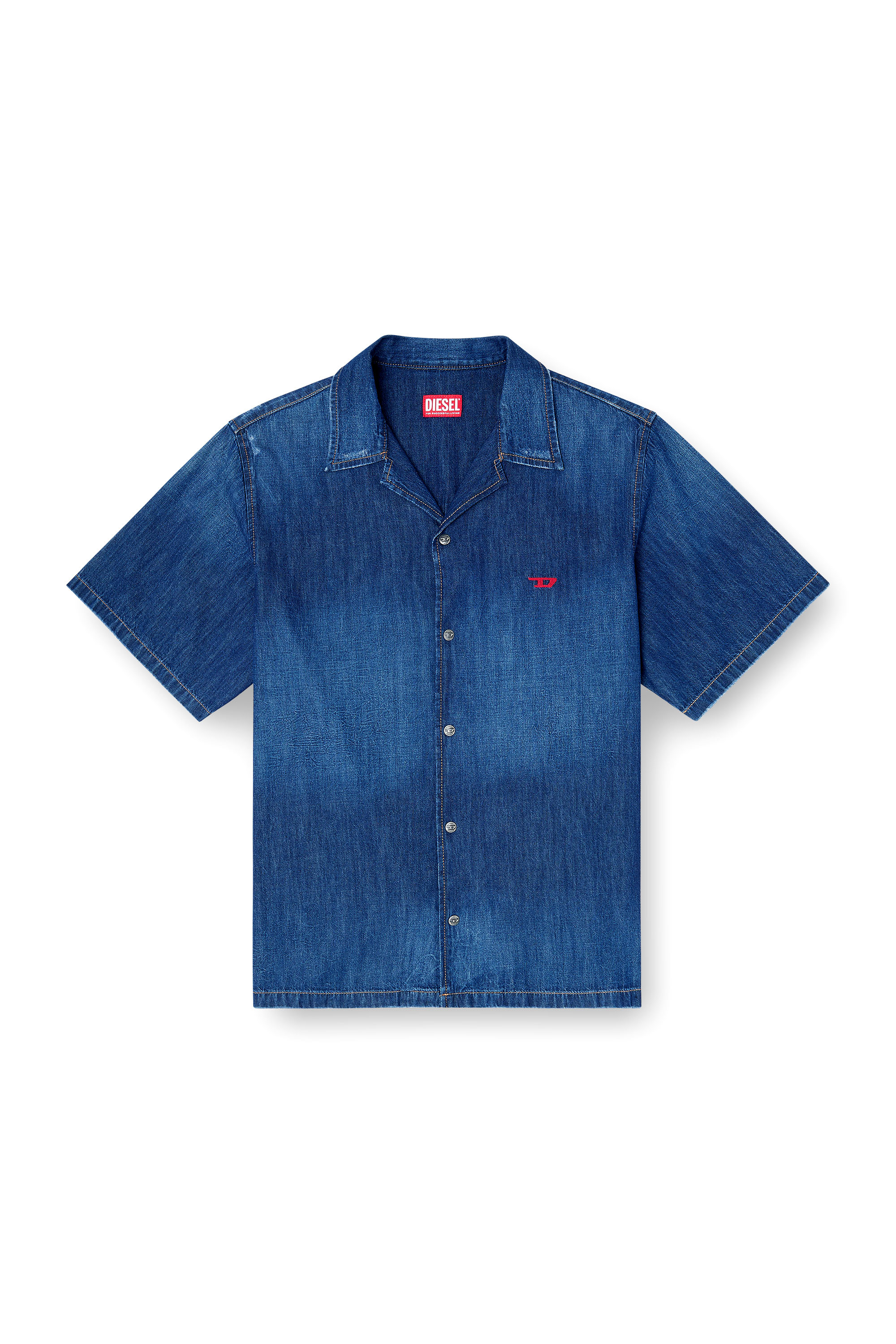 Diesel - D-NABIL-D, Camicia in denim a maniche corte Uomo in Blu - 2