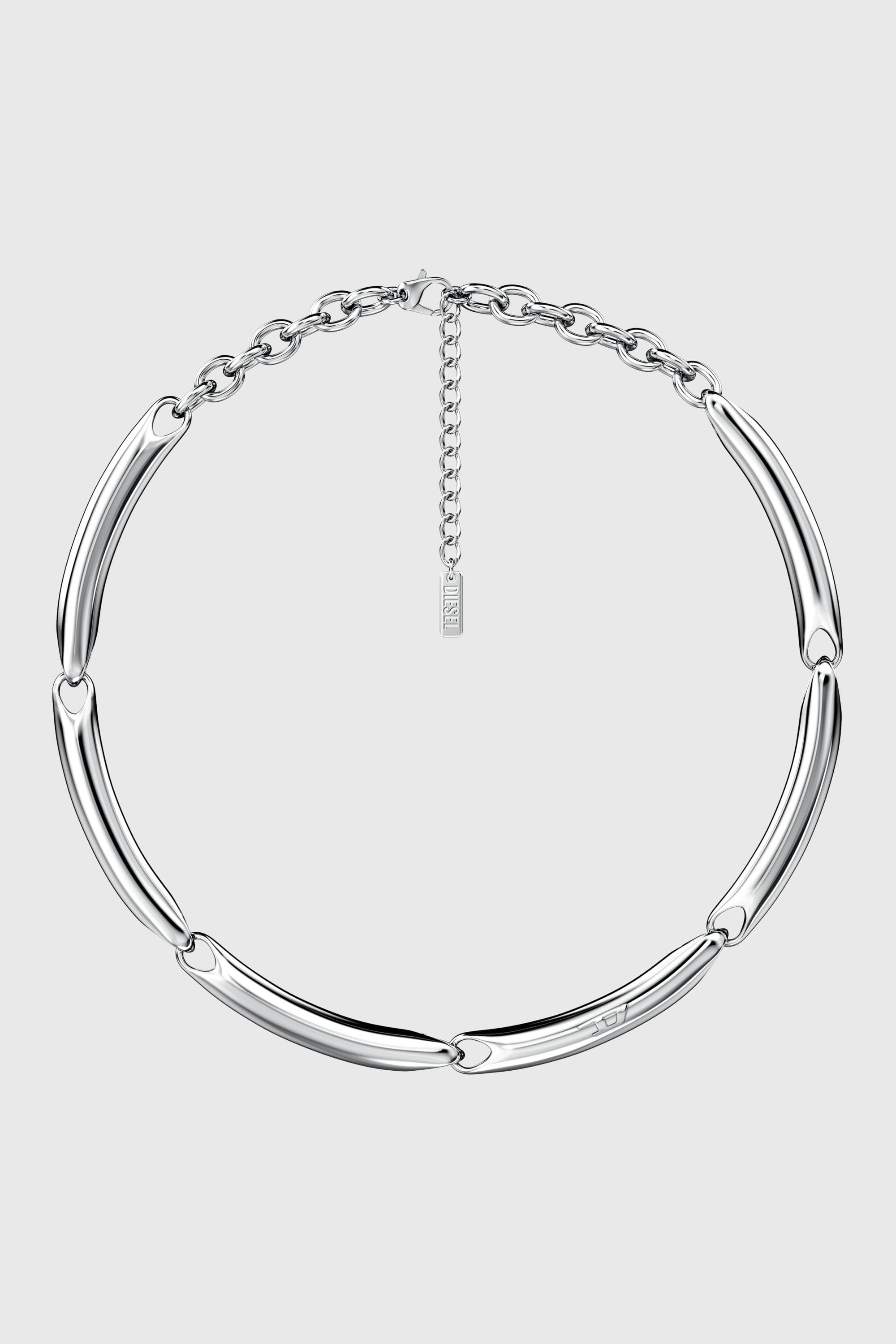 Diesel - DX1697040 JEWELLERY, Collier cha&icirc;ne en acier inoxydable Mixte in Gris argent&eacute; - 1