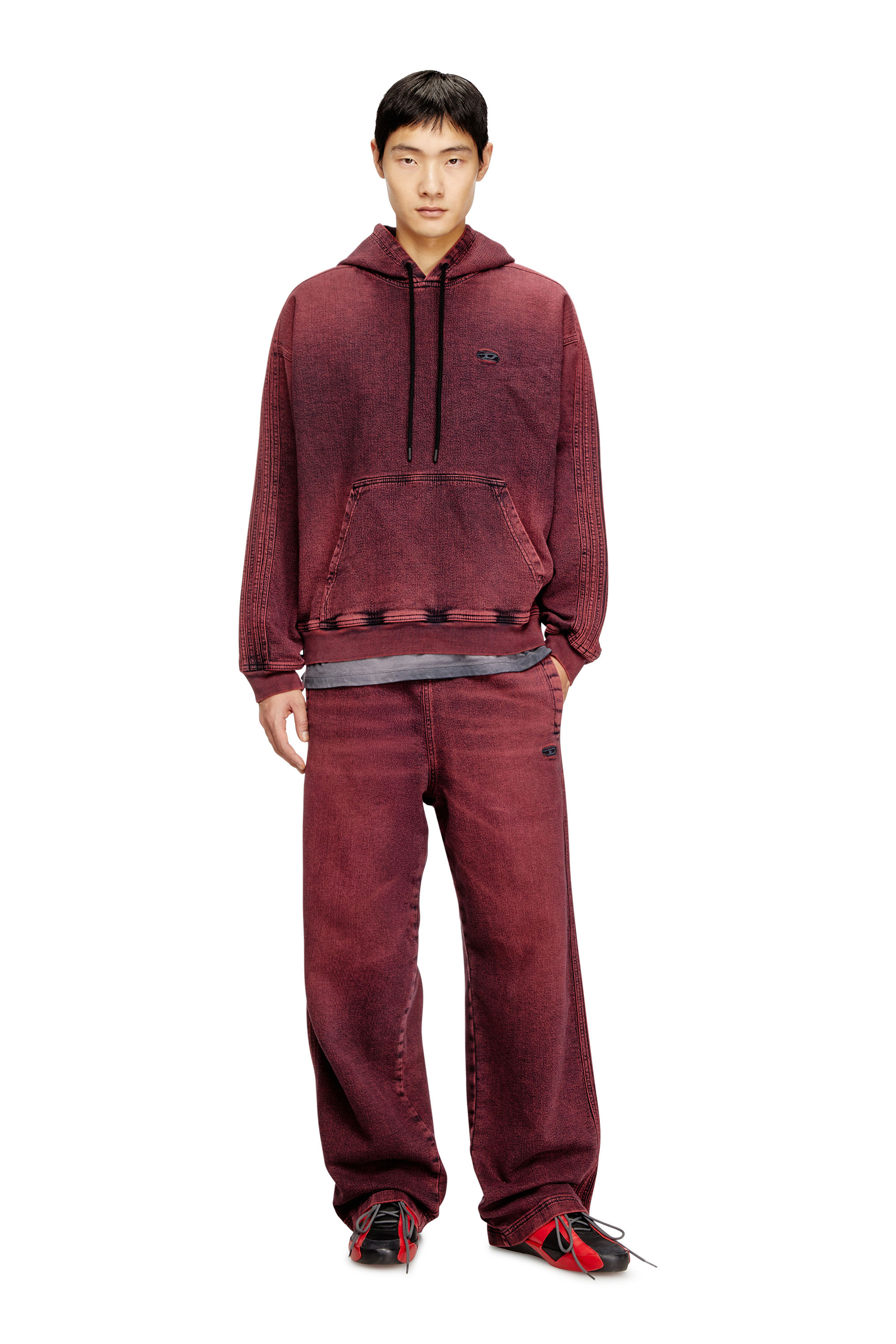 Diesel - Relaxed D-Martyans Track Denim 09Q50 Uomo, Rosso - Image 2