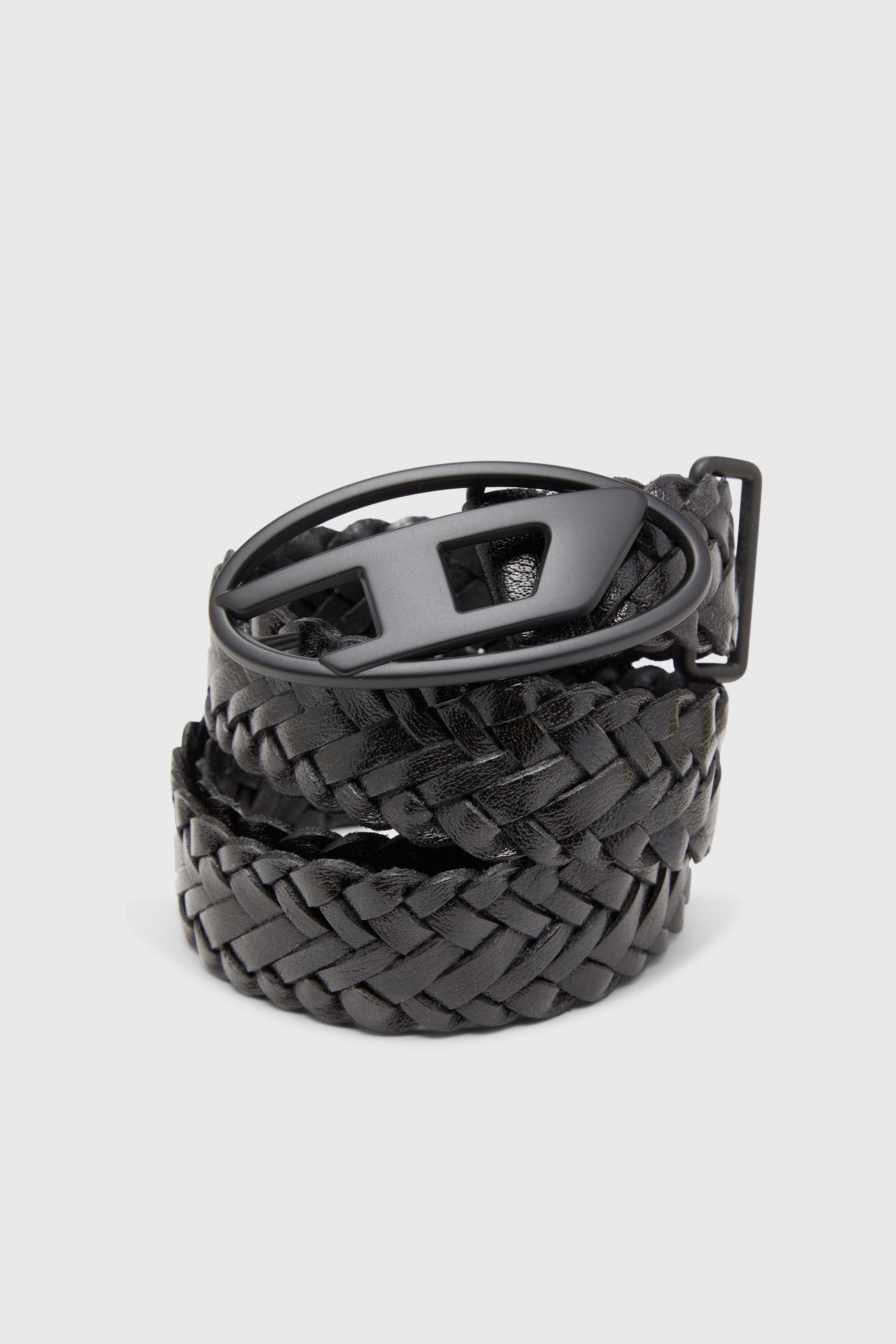 Diesel - B-1DR BRAIDERED, Unisex 4 cm geflochtener Lederg&uuml;rtel in Schwarz - 3