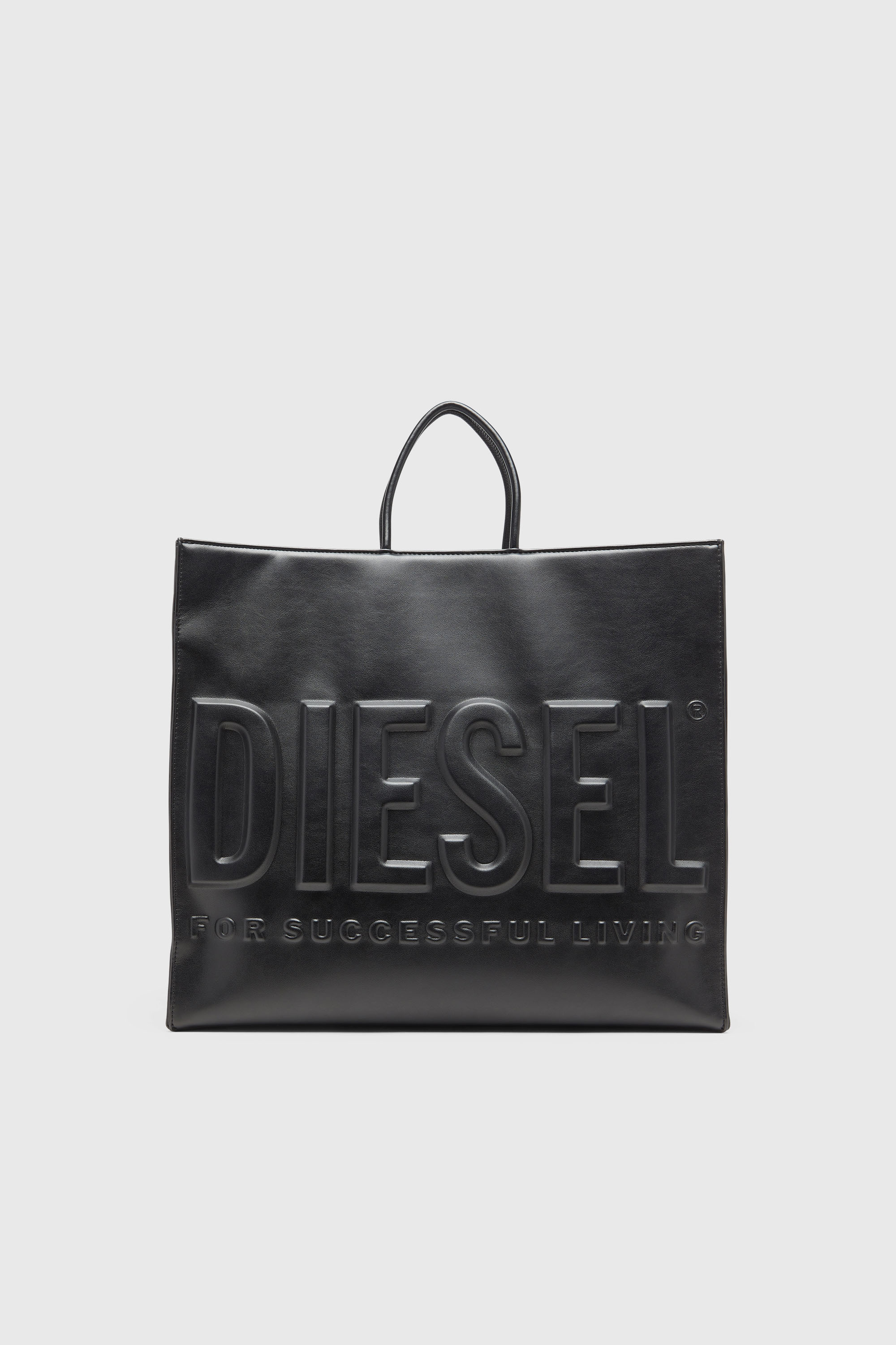Diesel - DSL 3D SHOPPER EW X, Unisex Dsl 3D-Einkaufstasche aus weichem PU mit gepr&auml;gtem Logo in Schwarz - 2