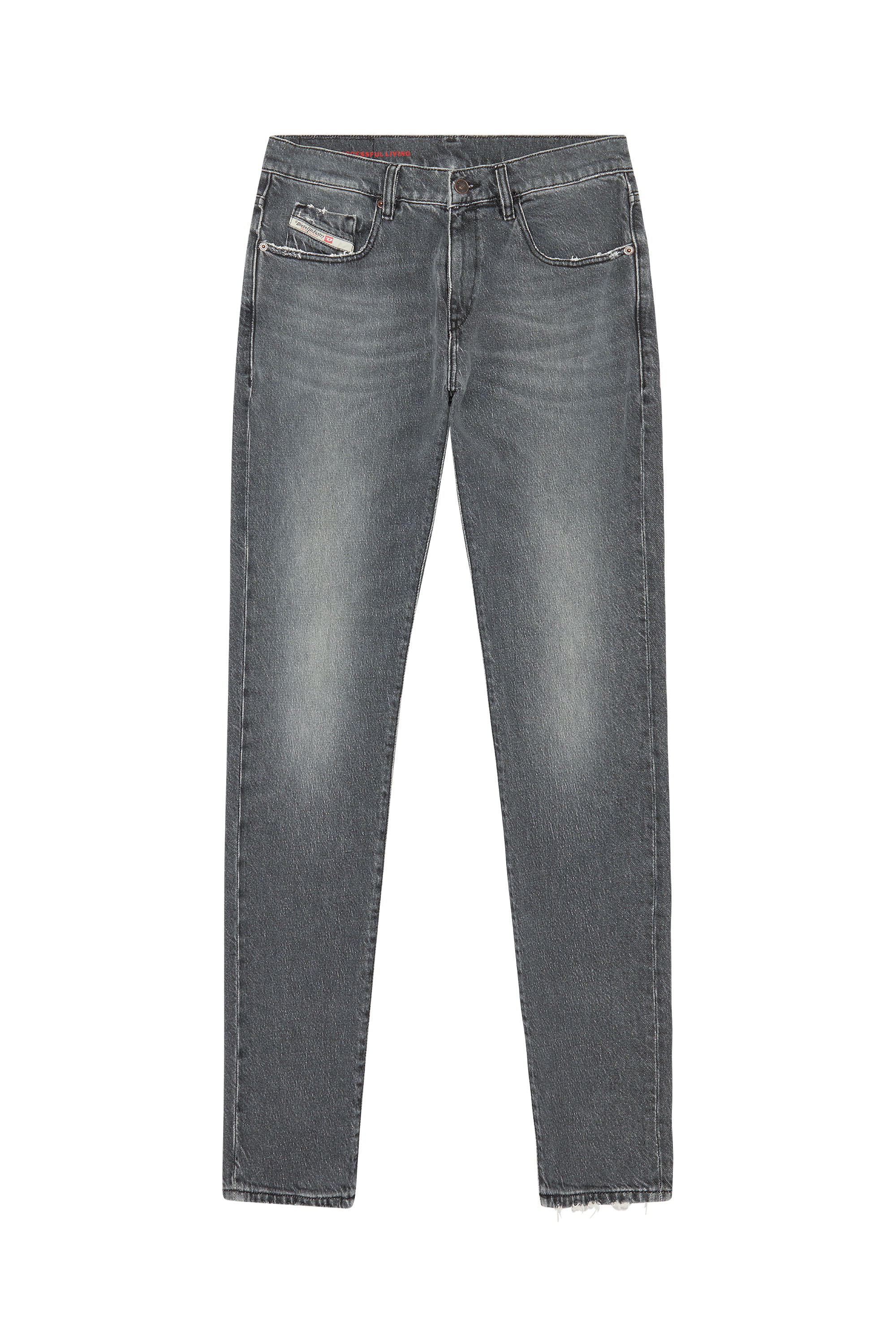 Diesel - Slim Jeans 2019 D-Strukt 09E75, Noir/Gris foncé - Image 5