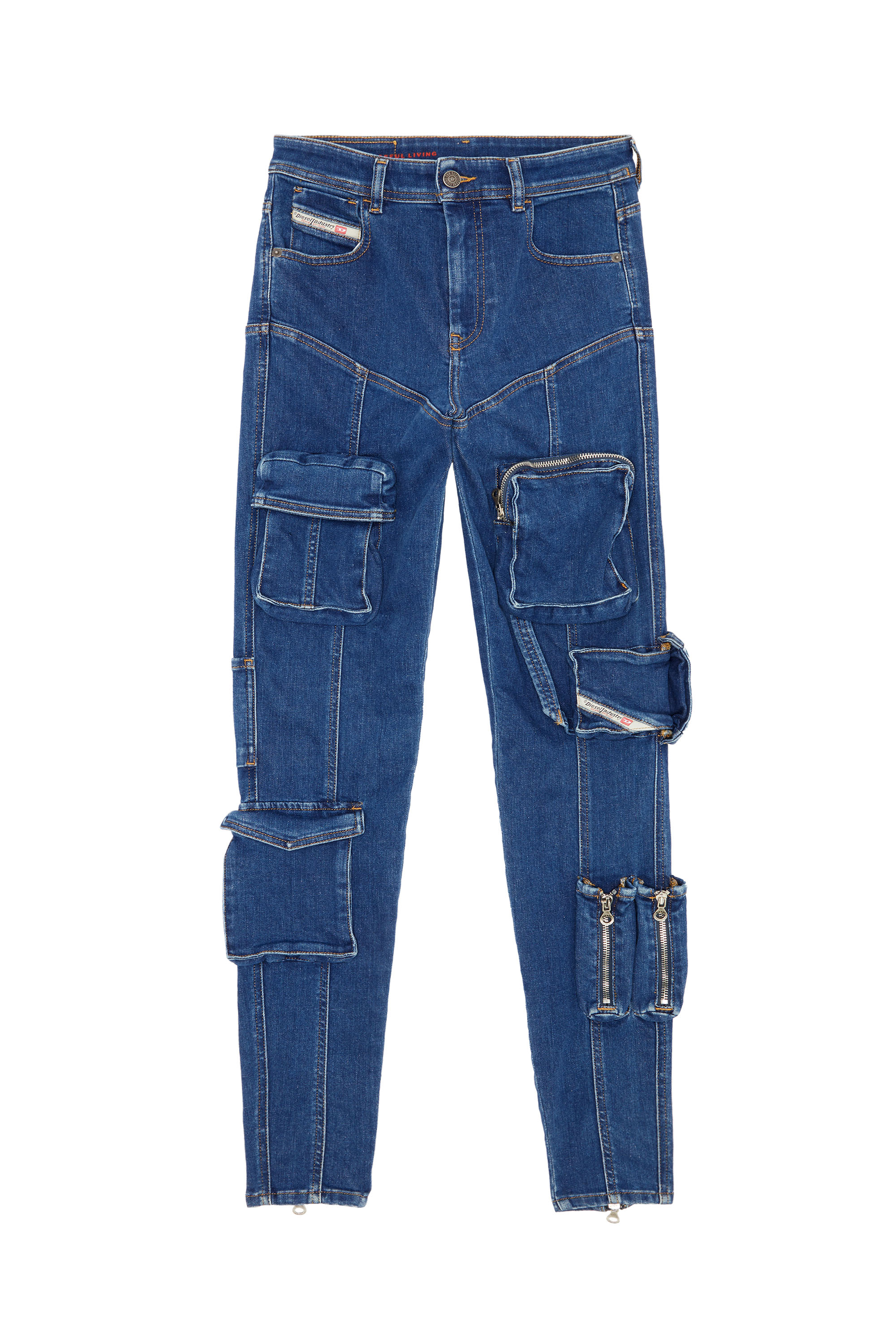 Diesel - Super skinny Jeans 1984 Slandy-High 09F28, Bleu Foncé - Image 6
