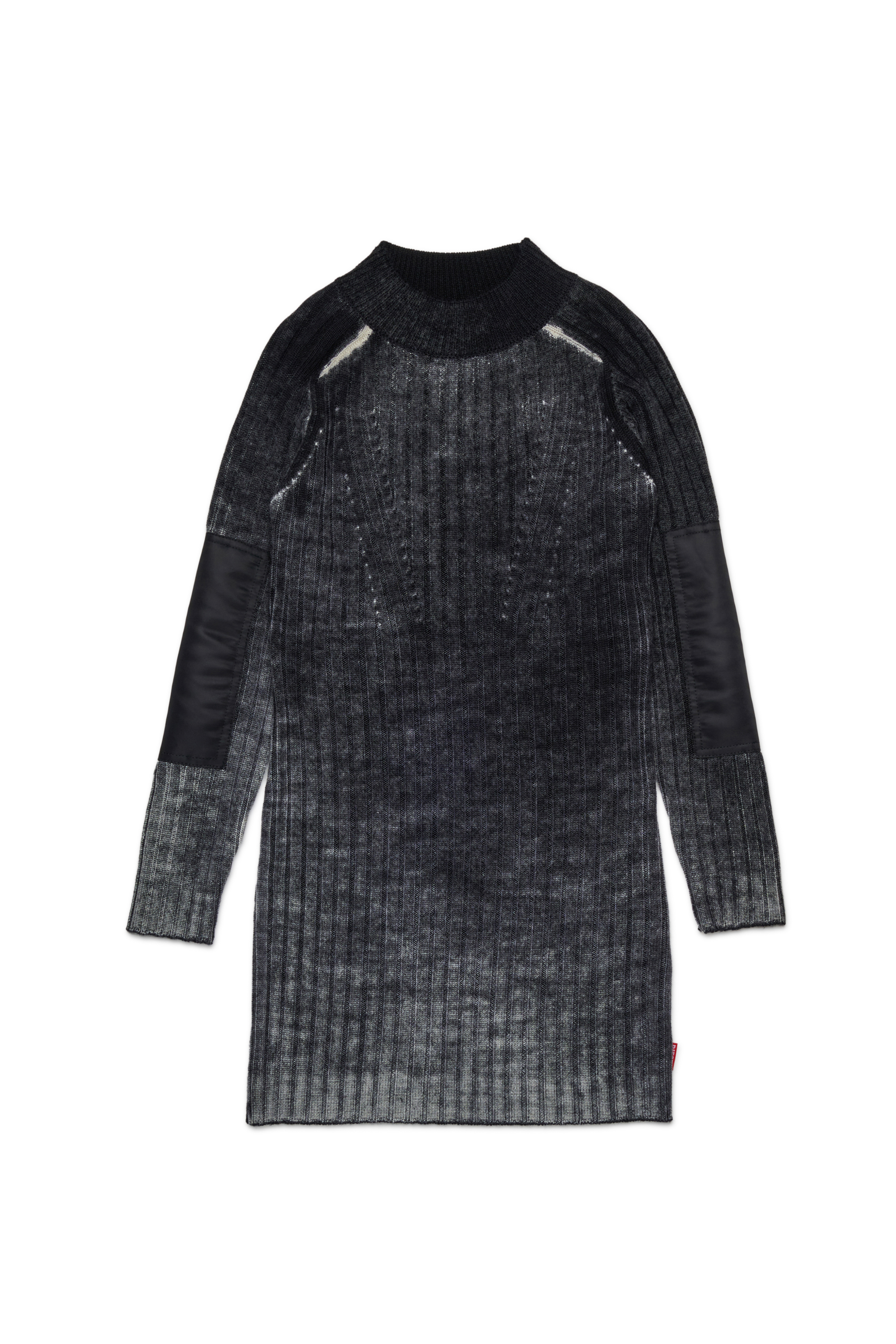 Diesel - DMARTISTA, Robe en laine avec empiècement en nylon Femme in Noir - 1