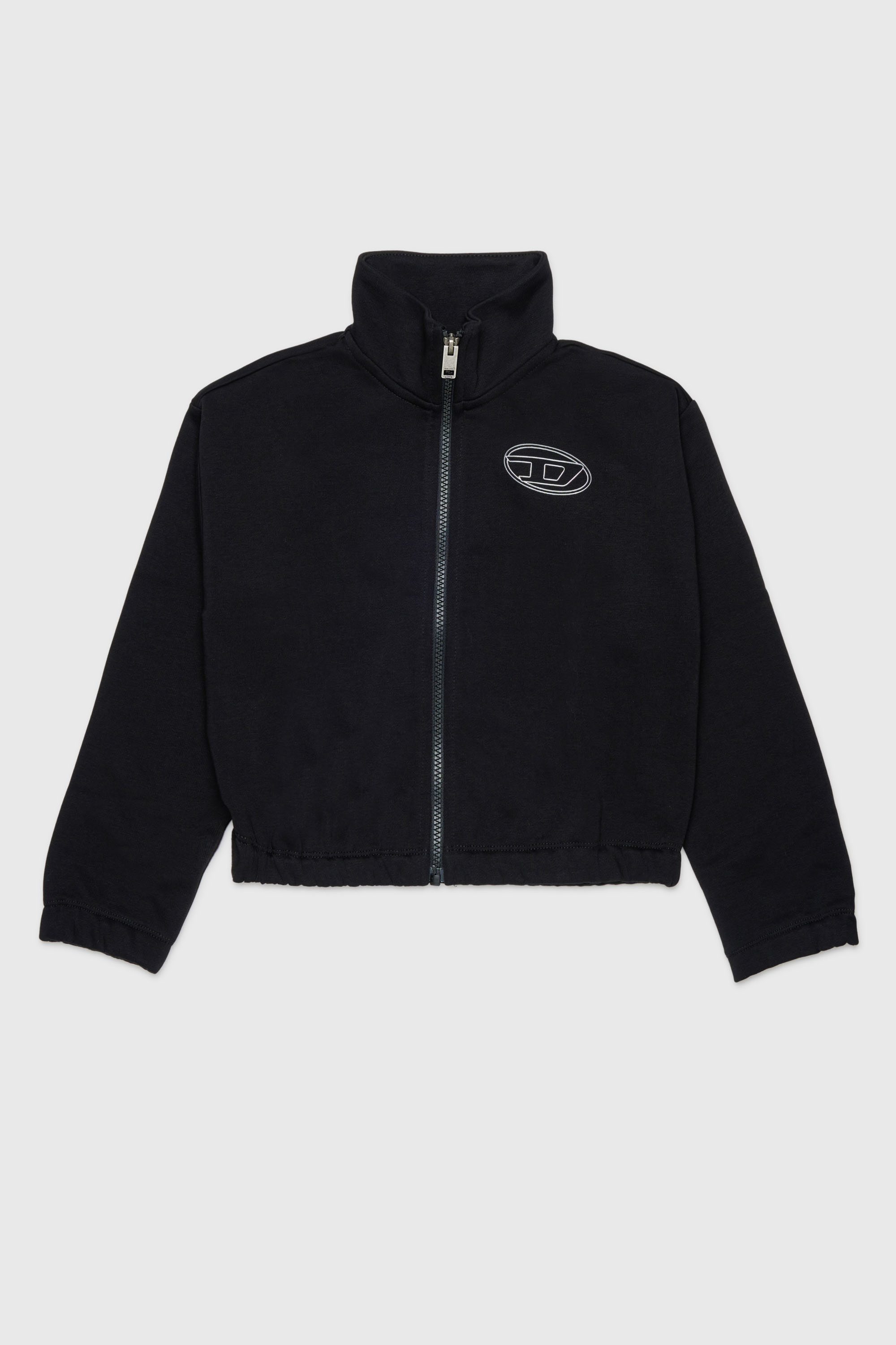Diesel - SALILA, Felpa con zip e logo Oval D Donna in Nero - 1