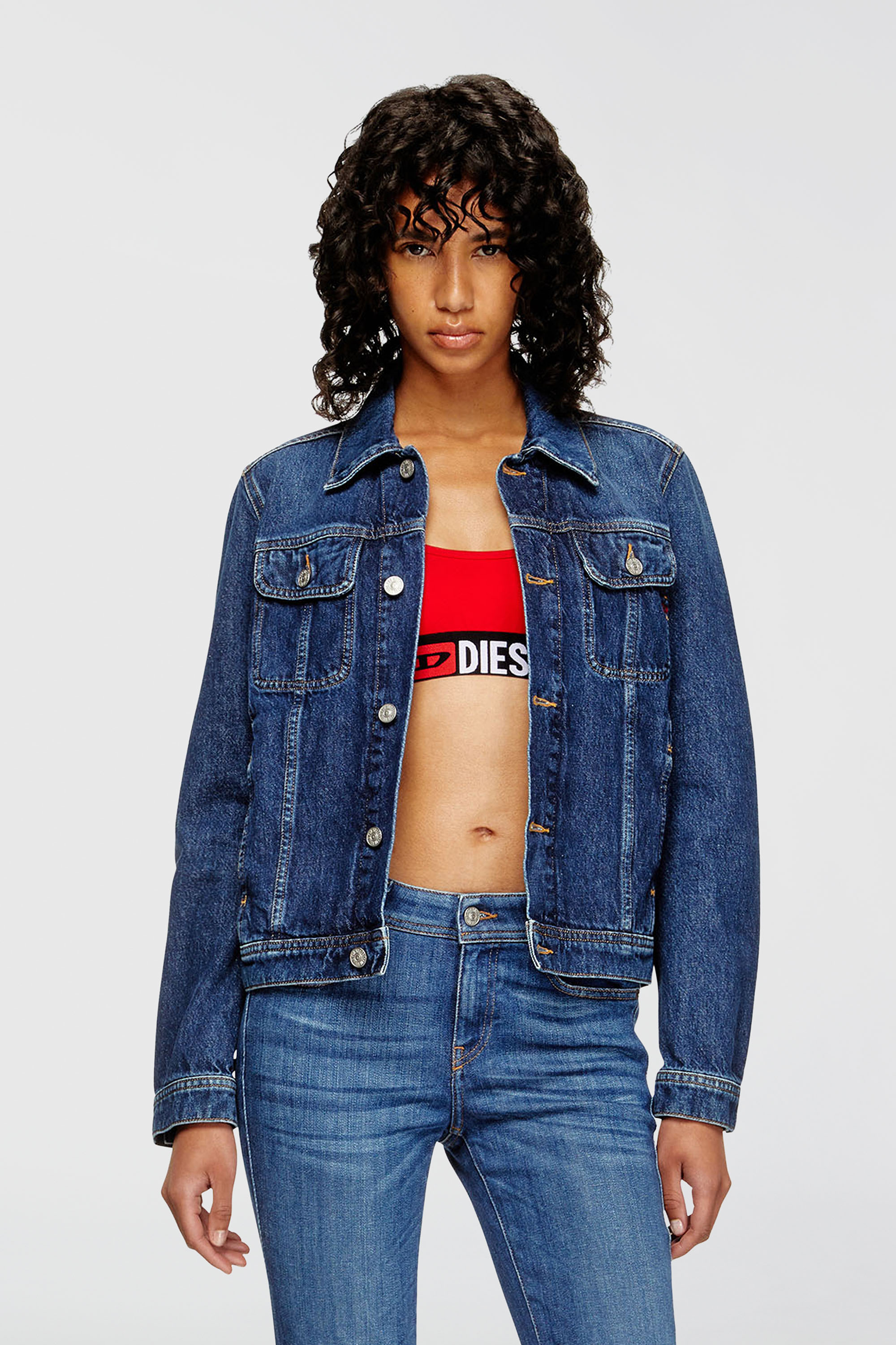 Diesel - UFSB-ORIBA, Bralette con fascia logata Donna in Rosso - 1