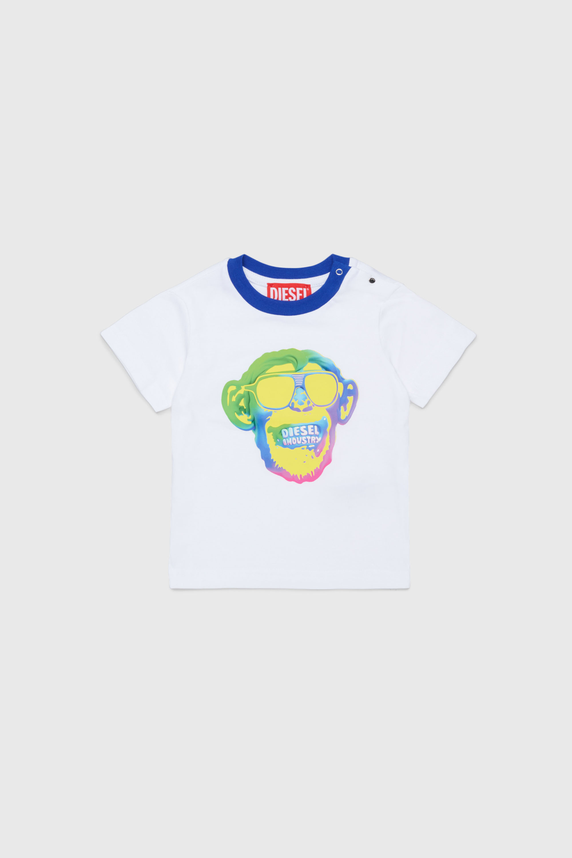 Diesel - TOKEYB, T-shirt en coton avec imprim&eacute; singe Homme in Blanc - 1