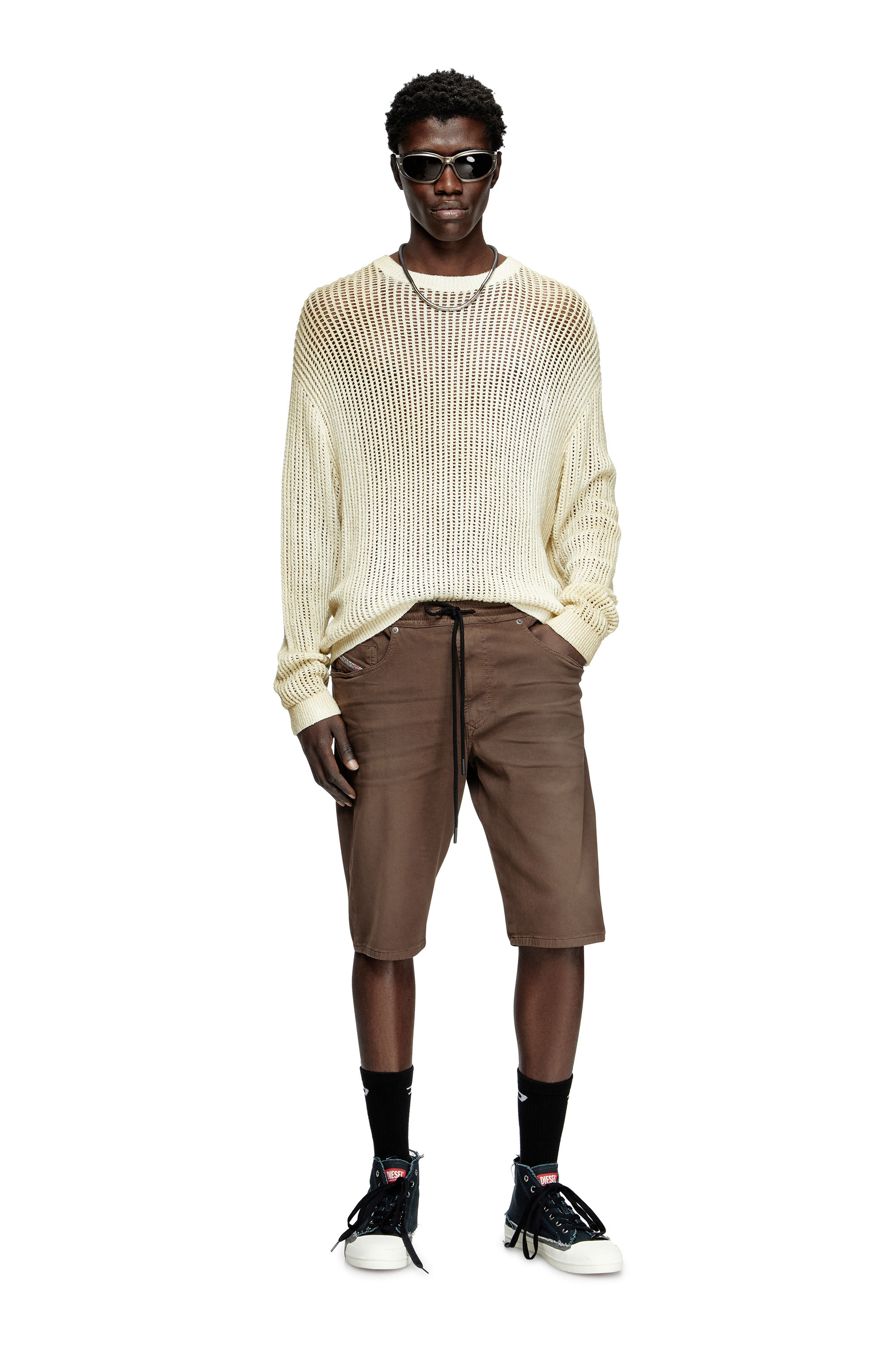 2033 D-KROOLEY-SHORT JOGG, Brown Diesel - 2033 D-KROOLEY-SHORT JOGG, Man's Chino shorts in JoggJeans in Brown - 1