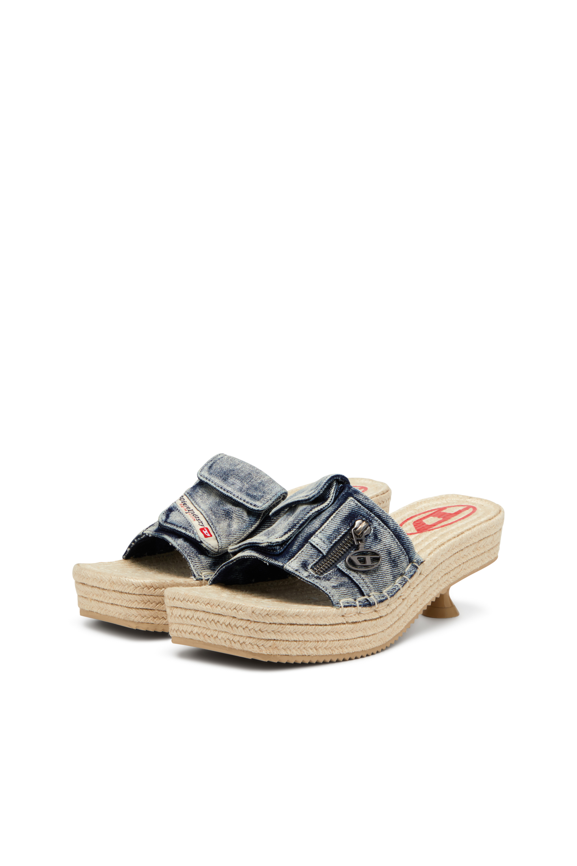 Diesel - D-IBIZA 40 PCK, Damen D-Ibiza-Espadrilles mit Absatz und Plateau aus Denim in Blau - 8