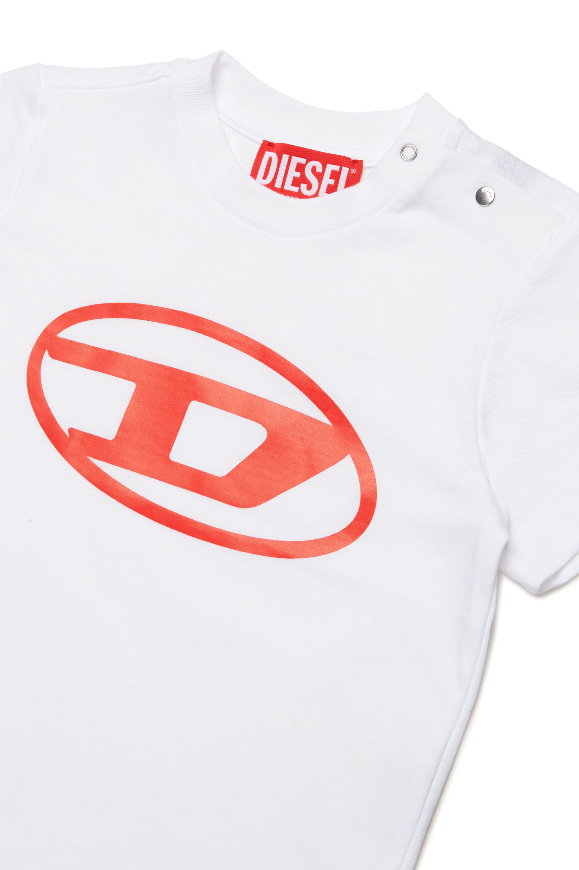Diesel - TCERB, Unisex T-shirt con logo Oval D in Bianco - Image 3