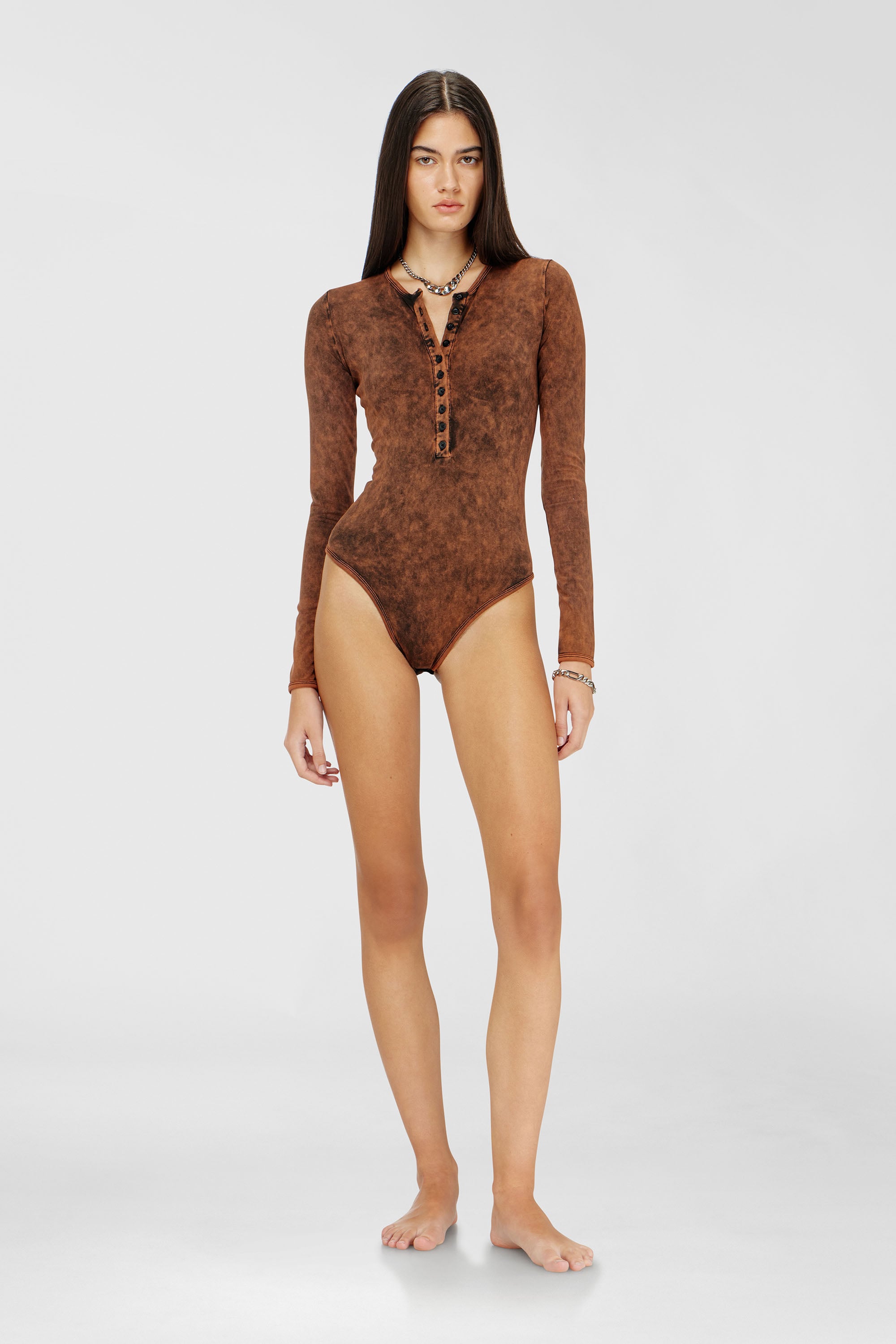 Diesel - FRESYA-DNM, Body en coton &agrave; boutons devant Femme in ToBeDefined - 2