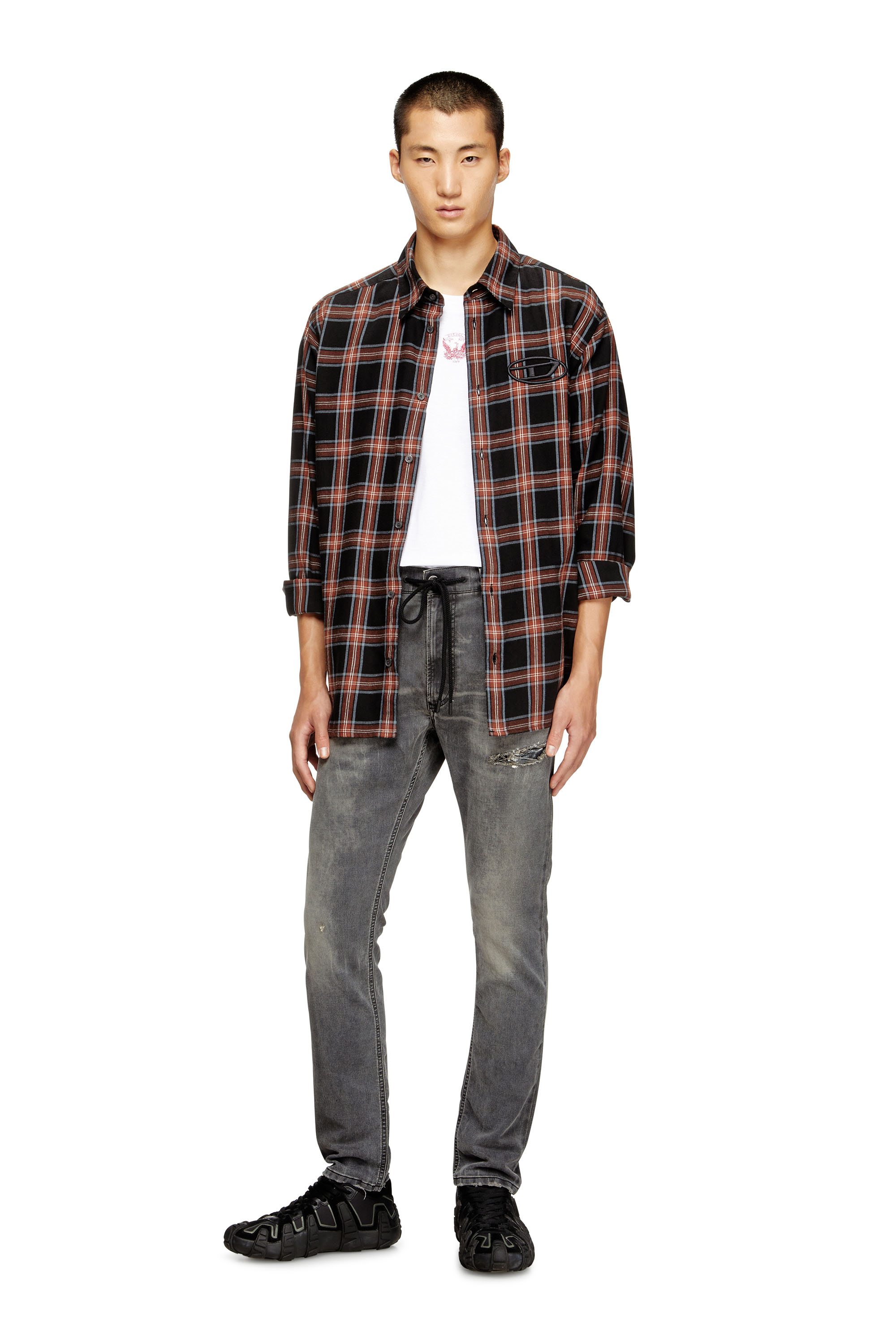 Diesel - Regular 2032 D-Krooley Joggjeans® 068SB Uomo, Nero/Grigio scuro - Image 2