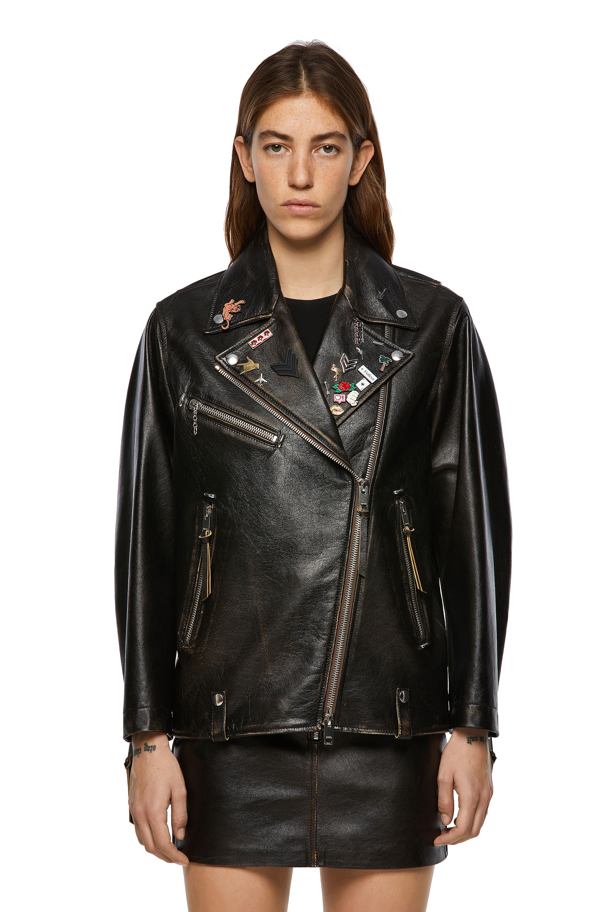 L-EDMEA, Noir - Vestes de cuir