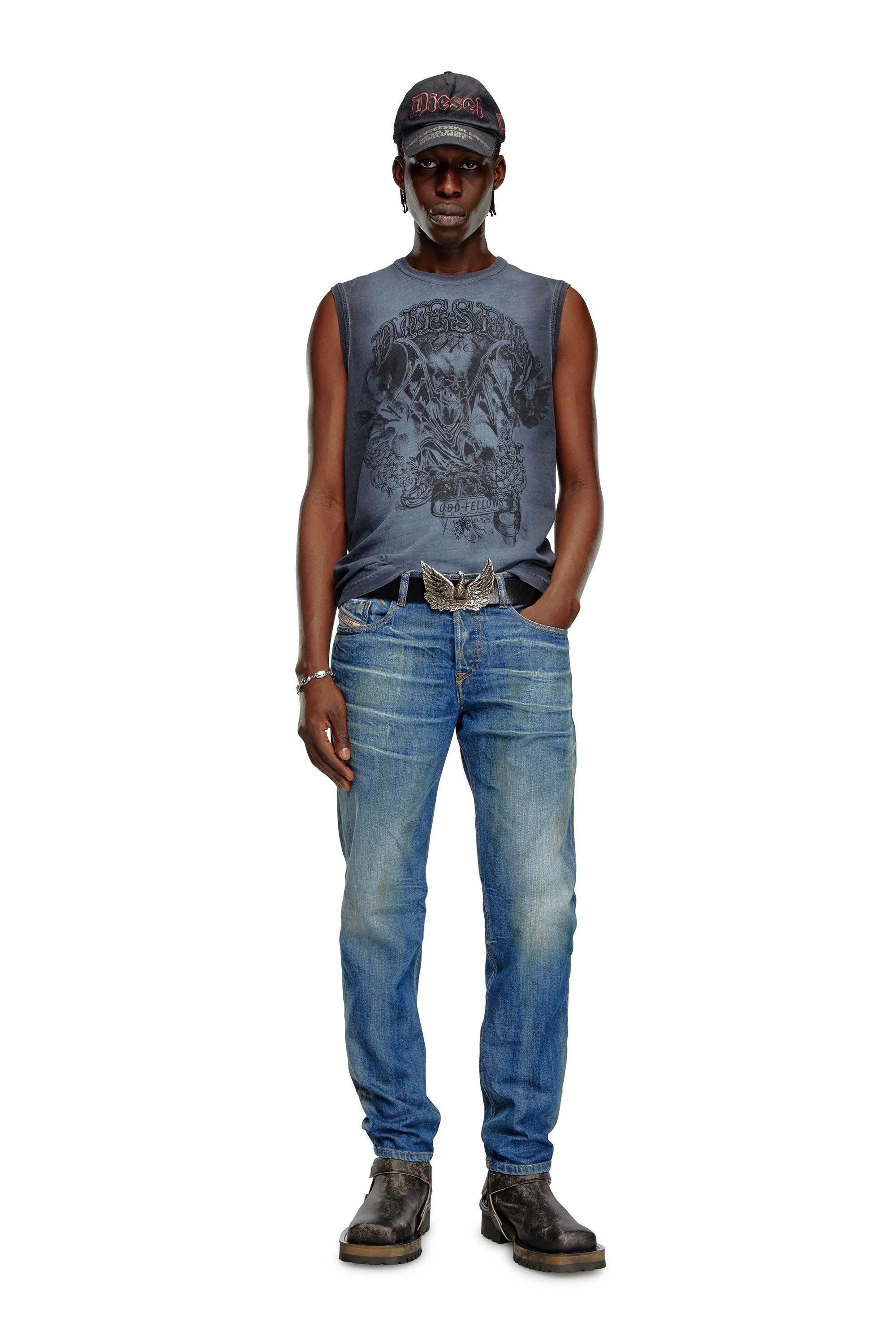 Diesel - Tapered Jeans 2023 D-Finitive 09J66, Blu medio - Image 2