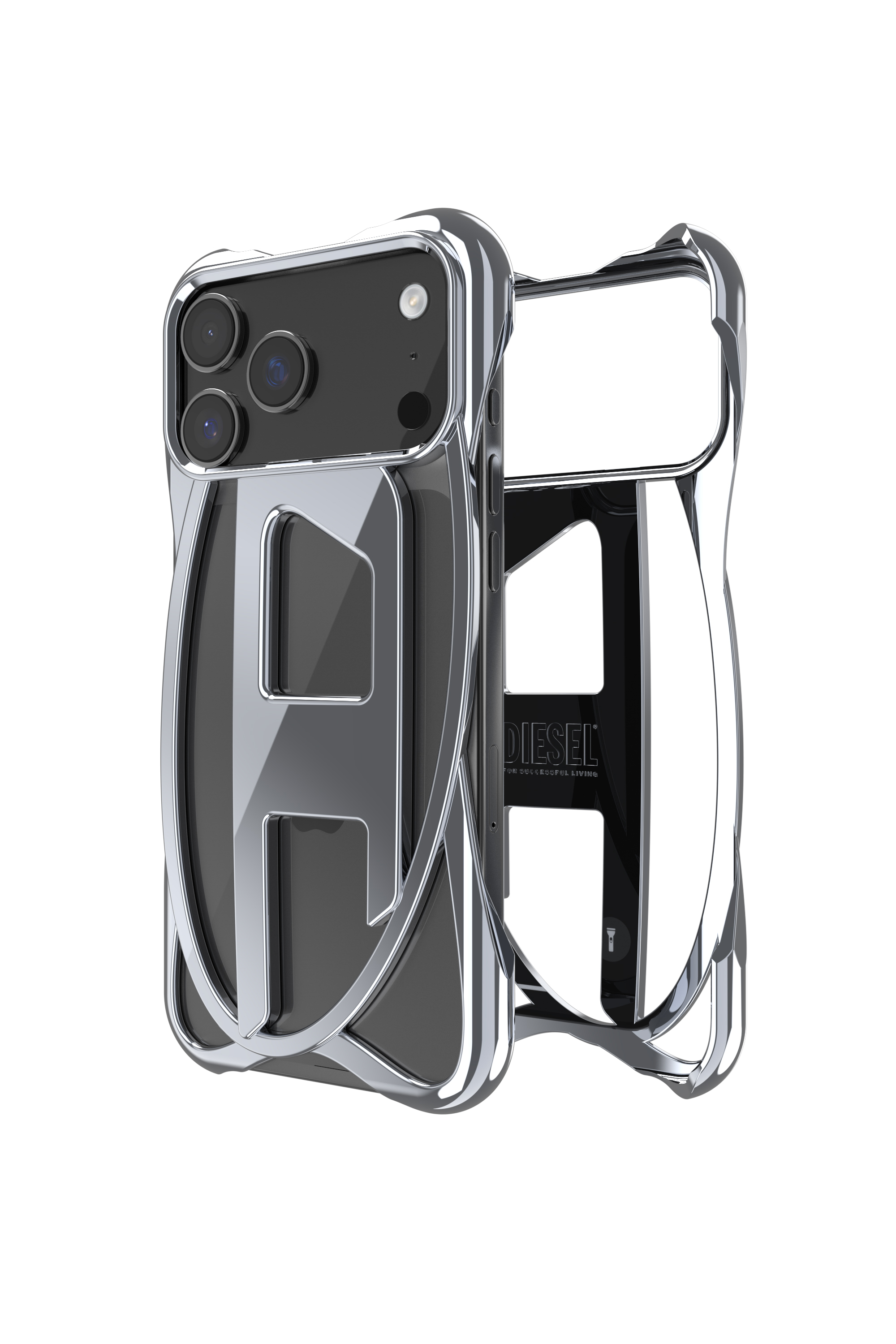 Diesel - 60446  D FRAME CASE, Unisex Caged D Glänzende Hülle für iPhone 17 Pro Max in Dunkelgrau - 1
