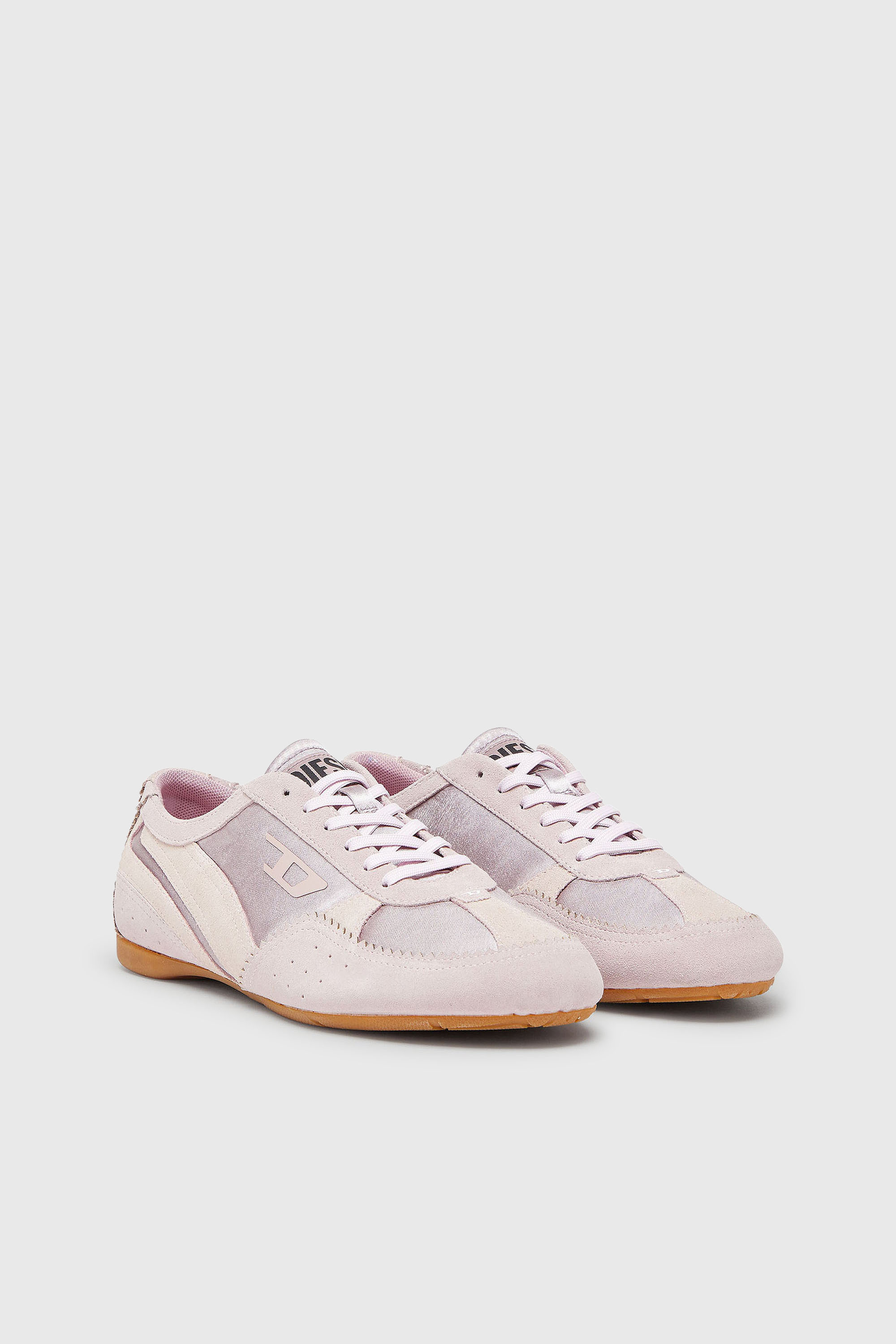 Diesel - D-MILE LOW II W, Damen D-Mile &ndash; Flat-Sneakers mit Wildleder-Overlays in Rosa - 2