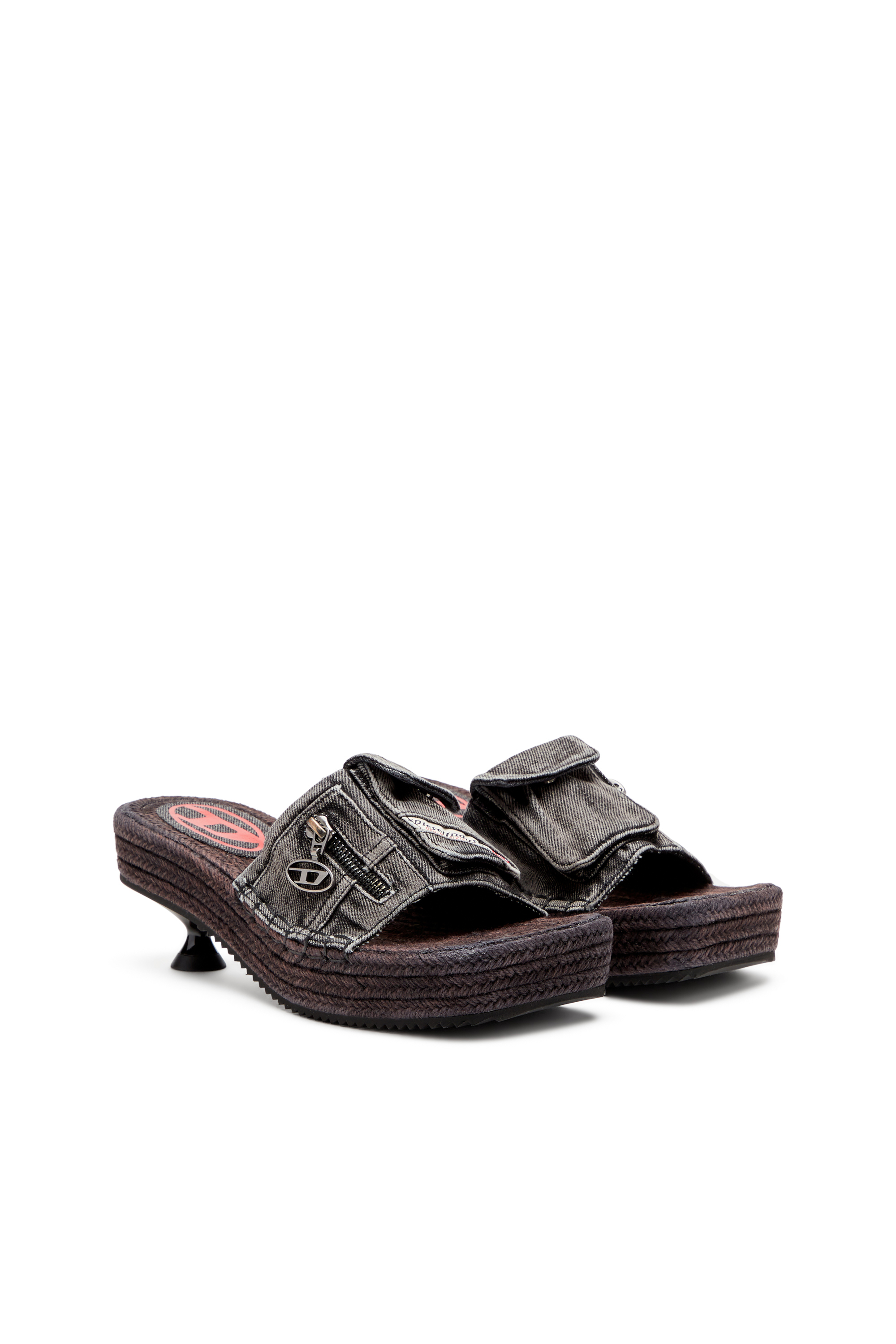 Diesel - D-IBIZA 40 PCK, D-Ibiza-Espadrilles à plateforme et talons en denim Femme in Noir - 2