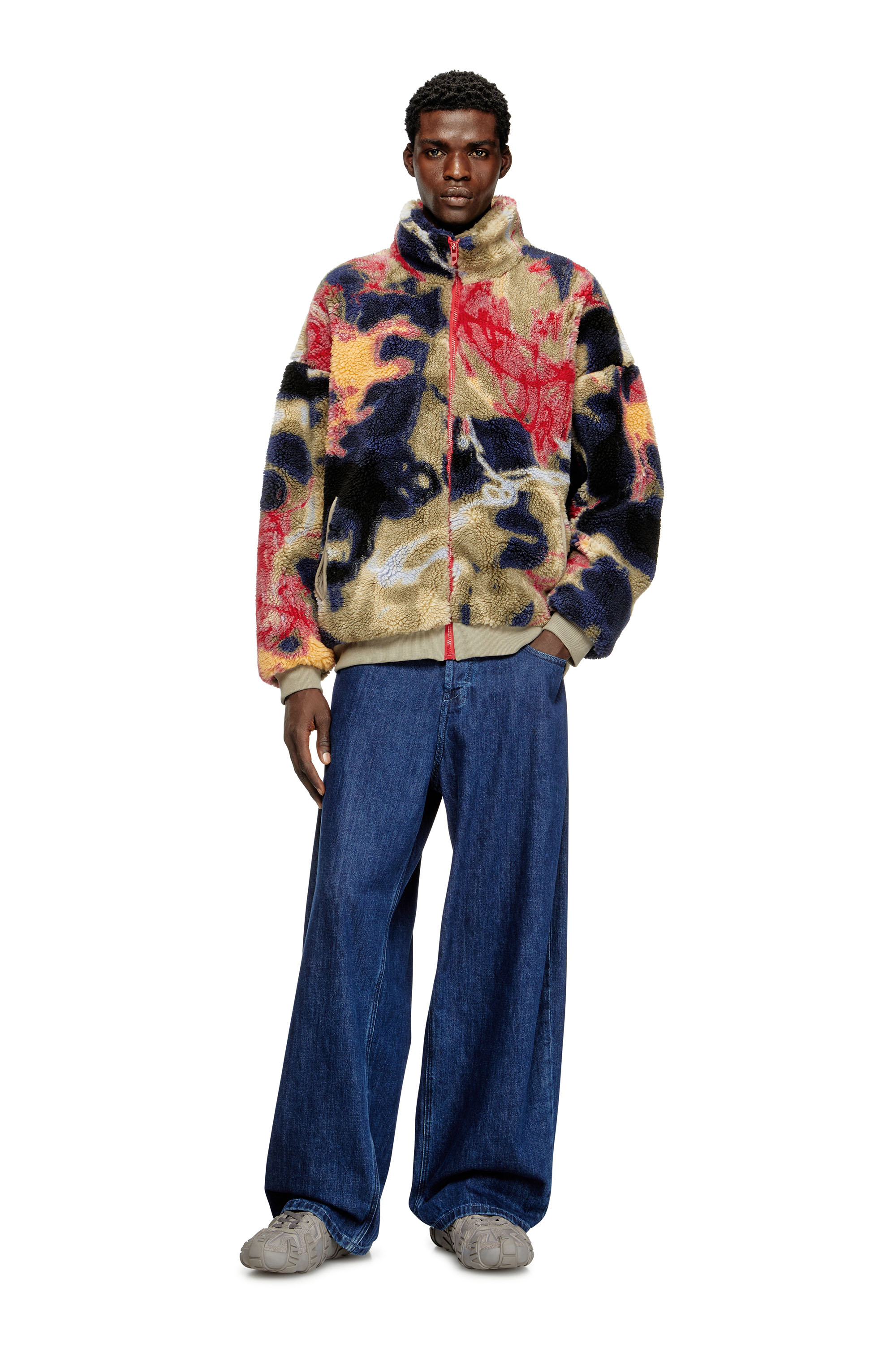 Diesel - S-LUKE, Giacca in tessuto teddy e graffiti Uomo in Multicolor - 1