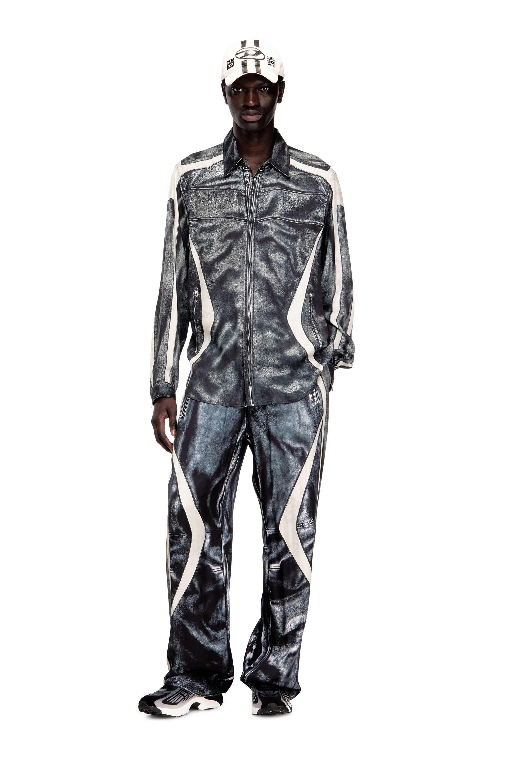 Diesel - S-SIMPLY-BMCZ, Camicia in viscosa stampata con zip frontale Uomo in ToBeDefined - 2