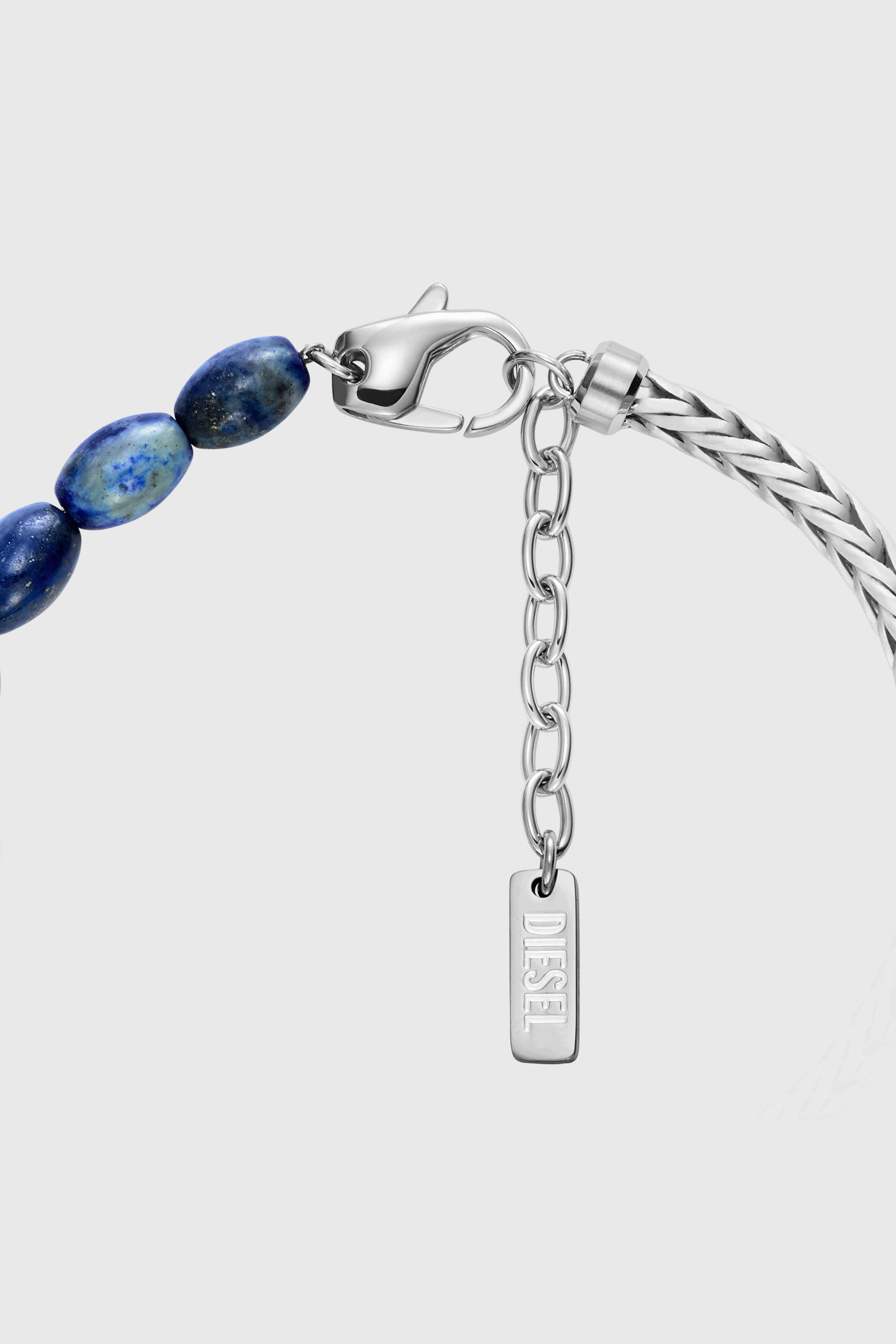 Diesel - DX1713040, Bracelet en perles de lapis-lazuli Mixte in Gris argent&eacute; - 2