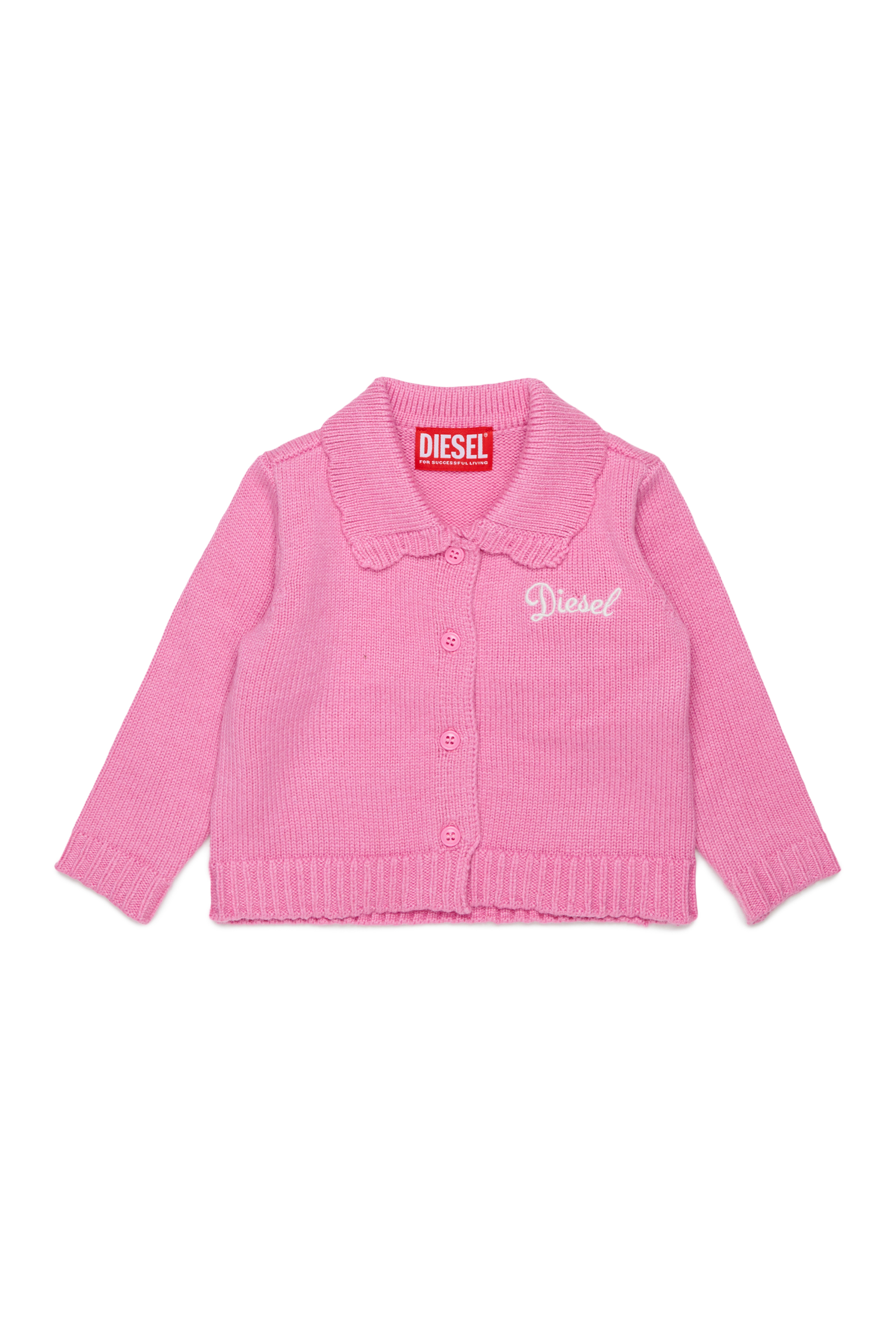 Diesel - KSCALOB, Cardigan in cachemire con colletto smerlato Donna in Rosa - 1