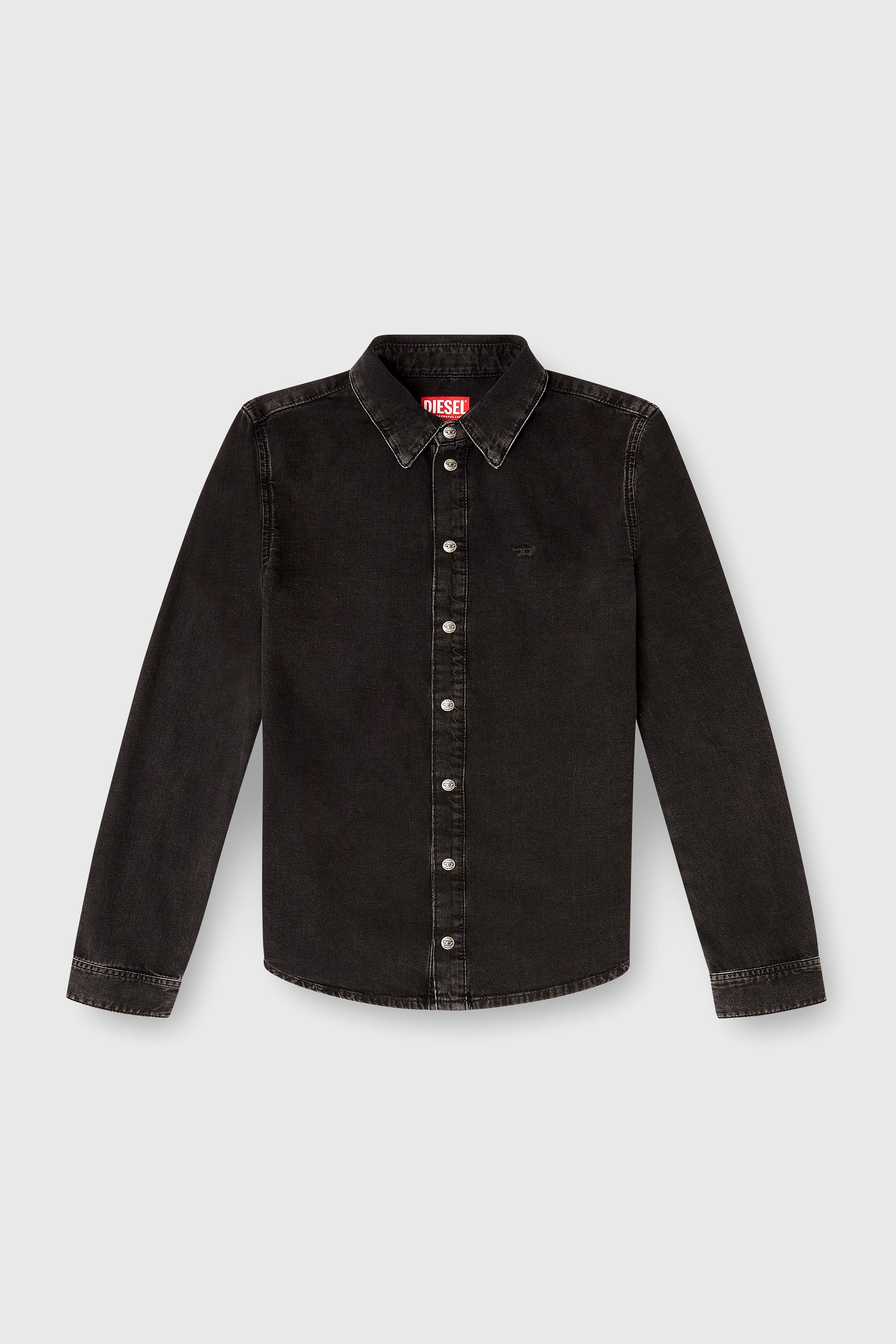 Diesel - DE-EAZY, Damen Jeanshemd mit kontrastierenden N&auml;hten in Schwarz - 2