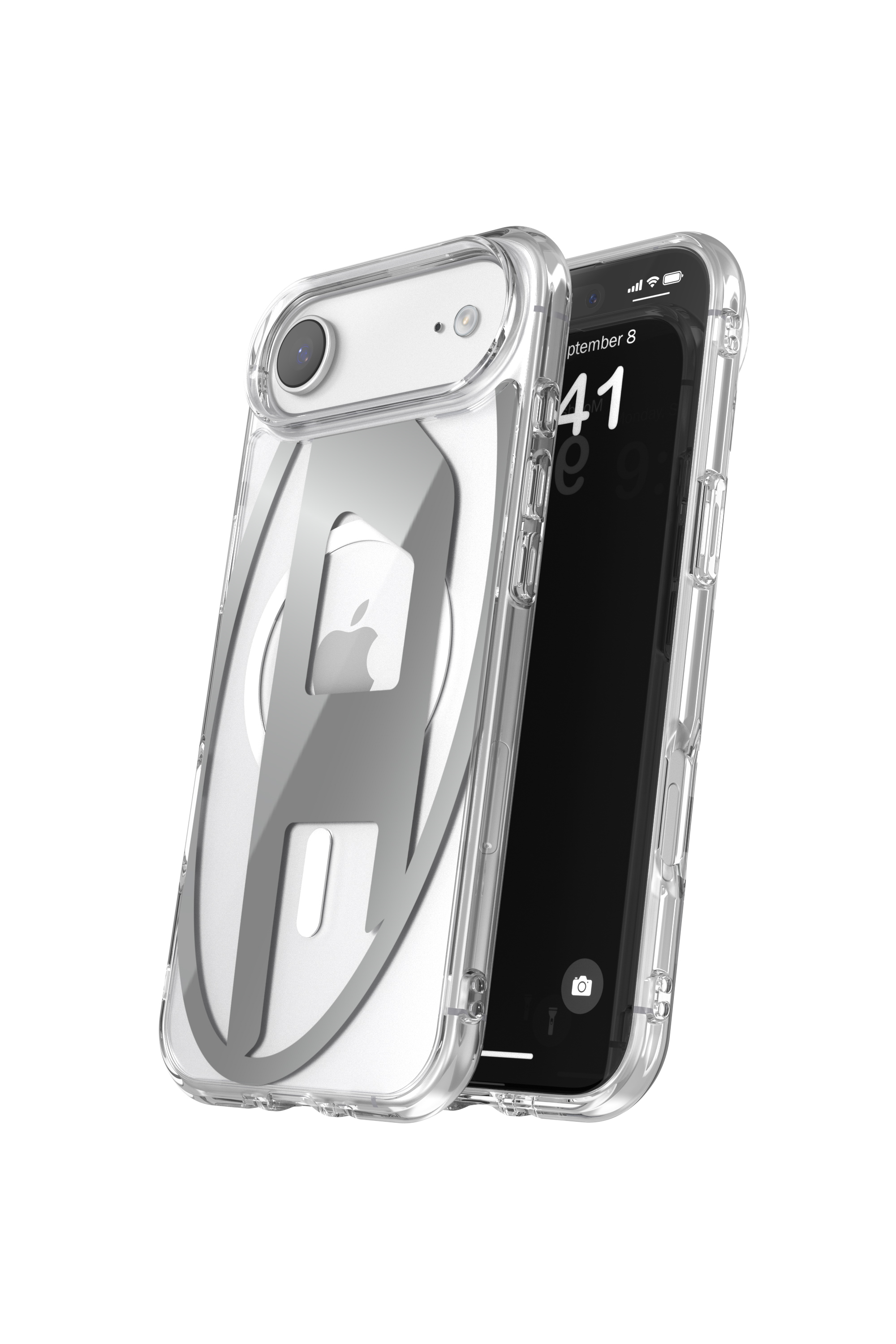 Diesel - 60412 AOP CASE, &Eacute;tui m&eacute;tallique Oval D avec Magsafe pour iPhone 17 Air Mixte in Gris - 3