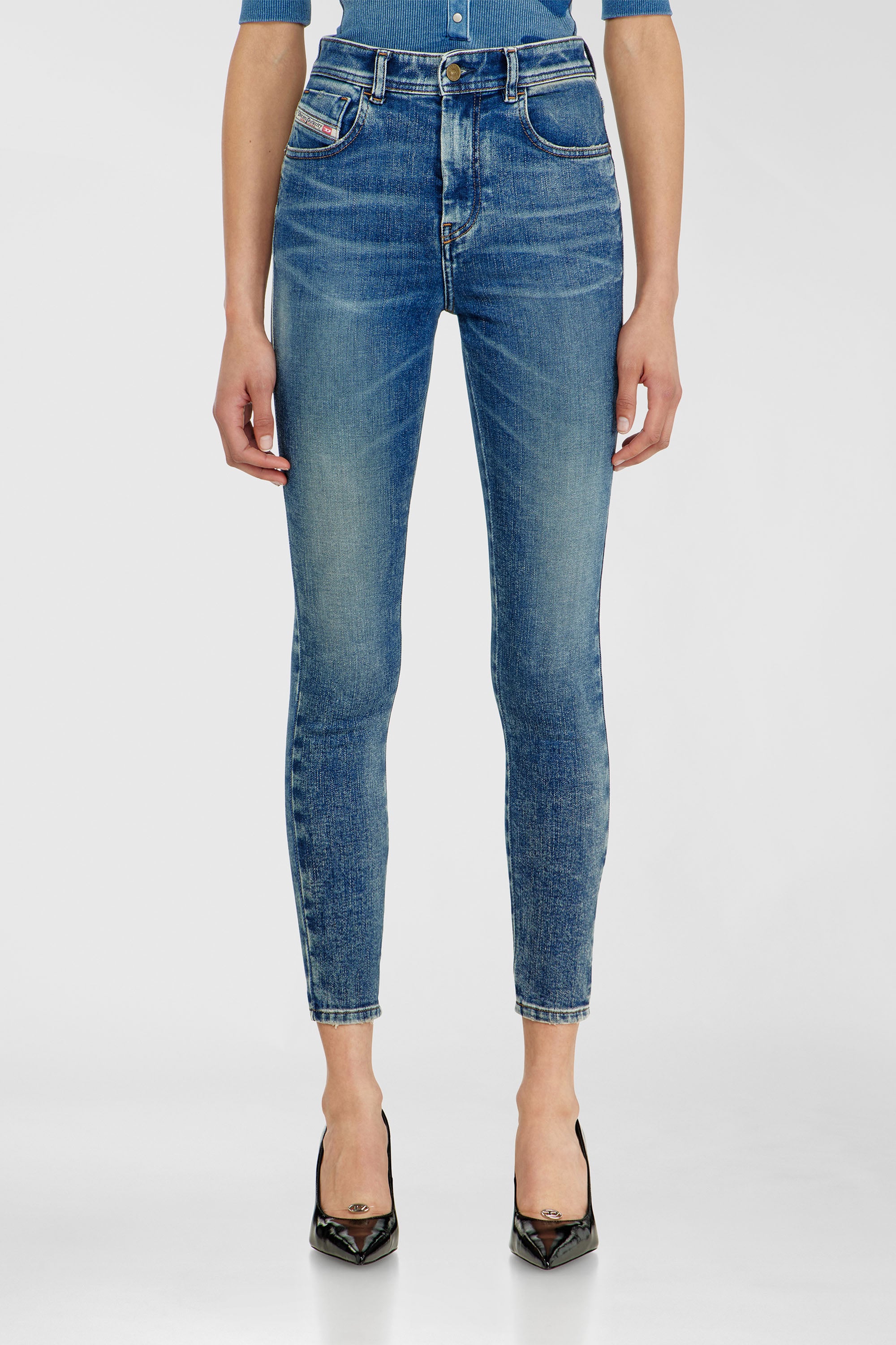 Diesel - Skinny Jeans 1984 Slandy-High 09P72 Donna, Blu medio - Image 1