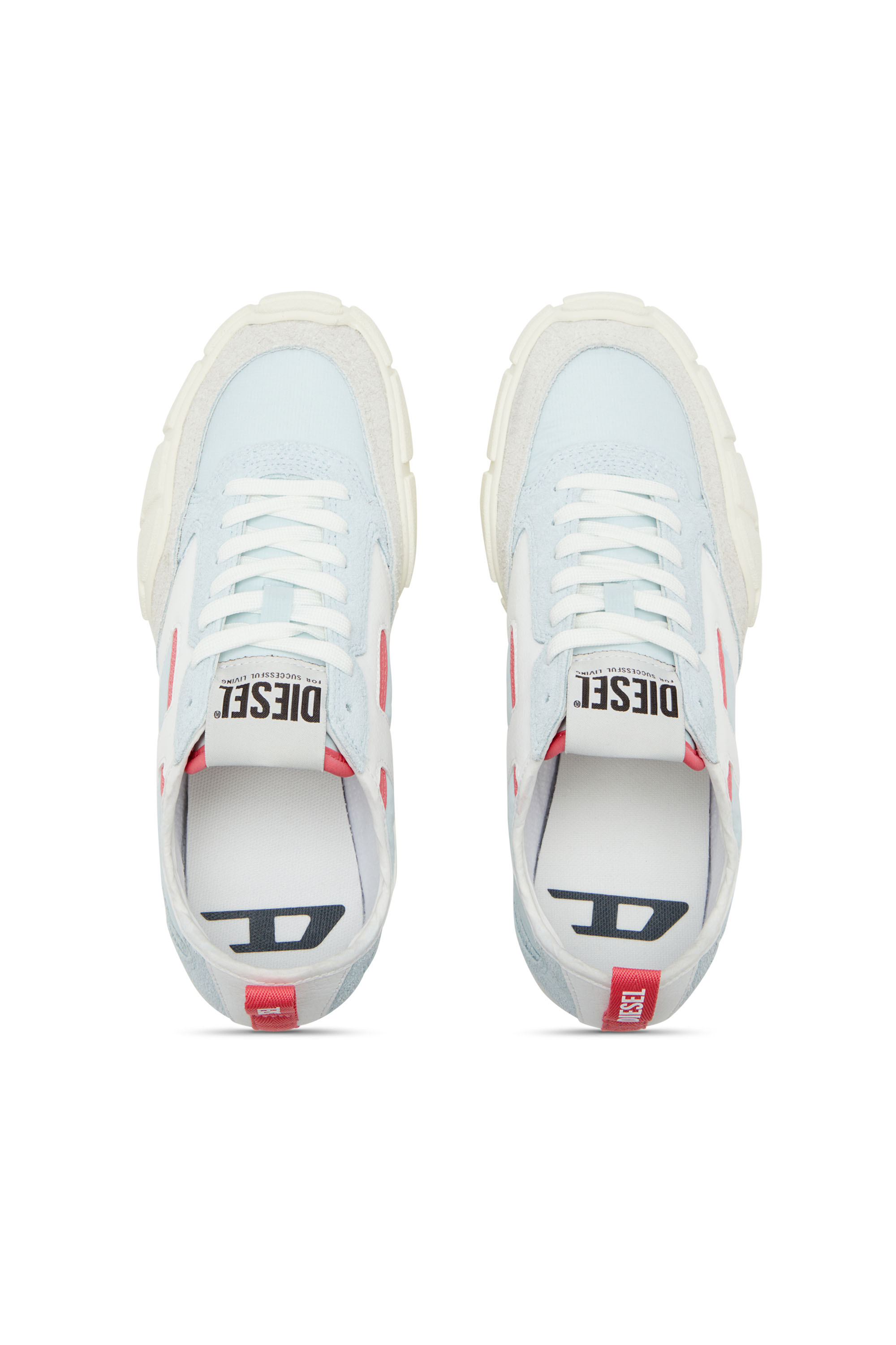 Diesel - S-PAGODHA LOW W, S-Pagodha-Sneaker in pelle, suede e ripstop Donna in Blu - 4