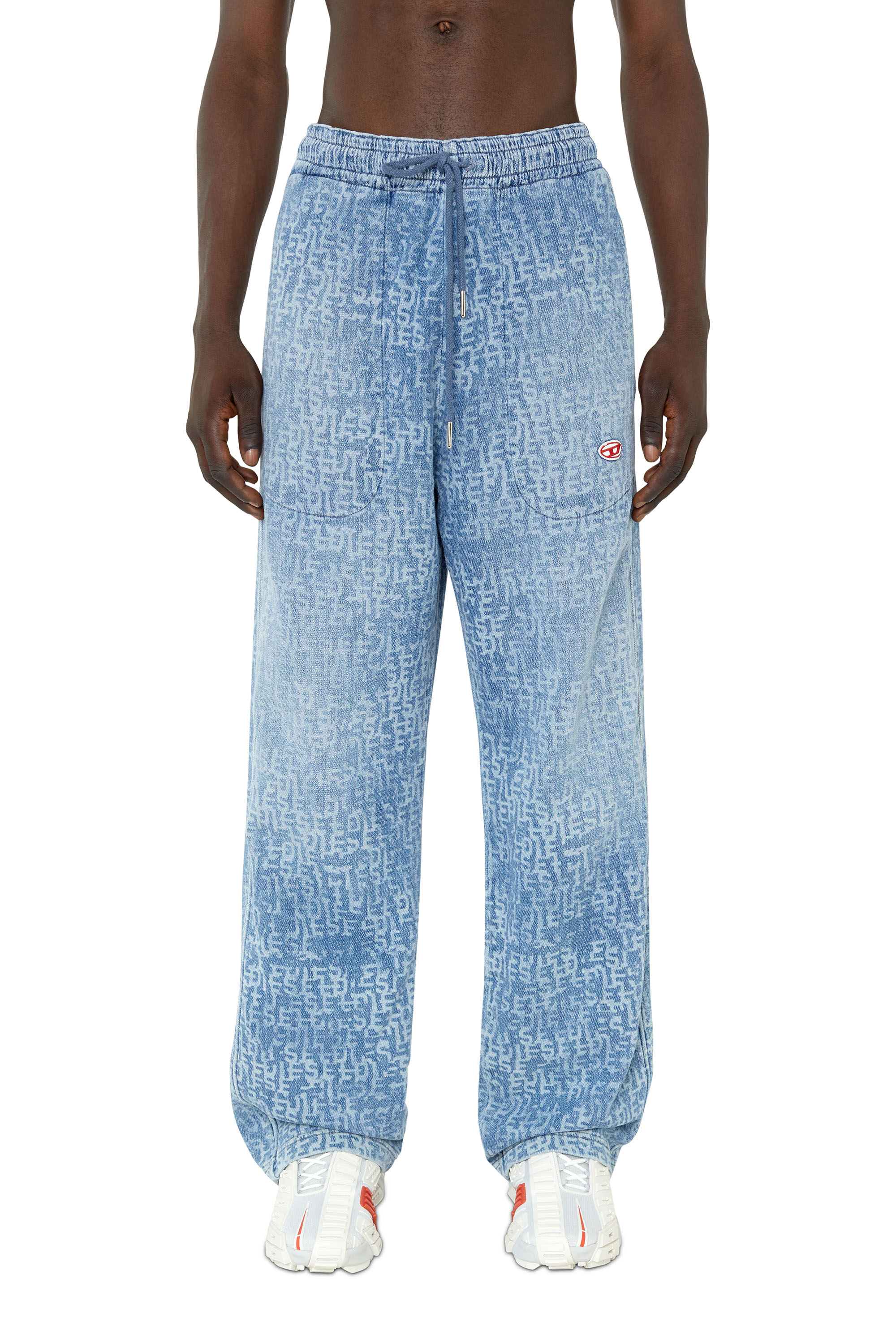 Diesel - D-Martians Track Denim 09E27 Straight, Bleu Clair - Image 1