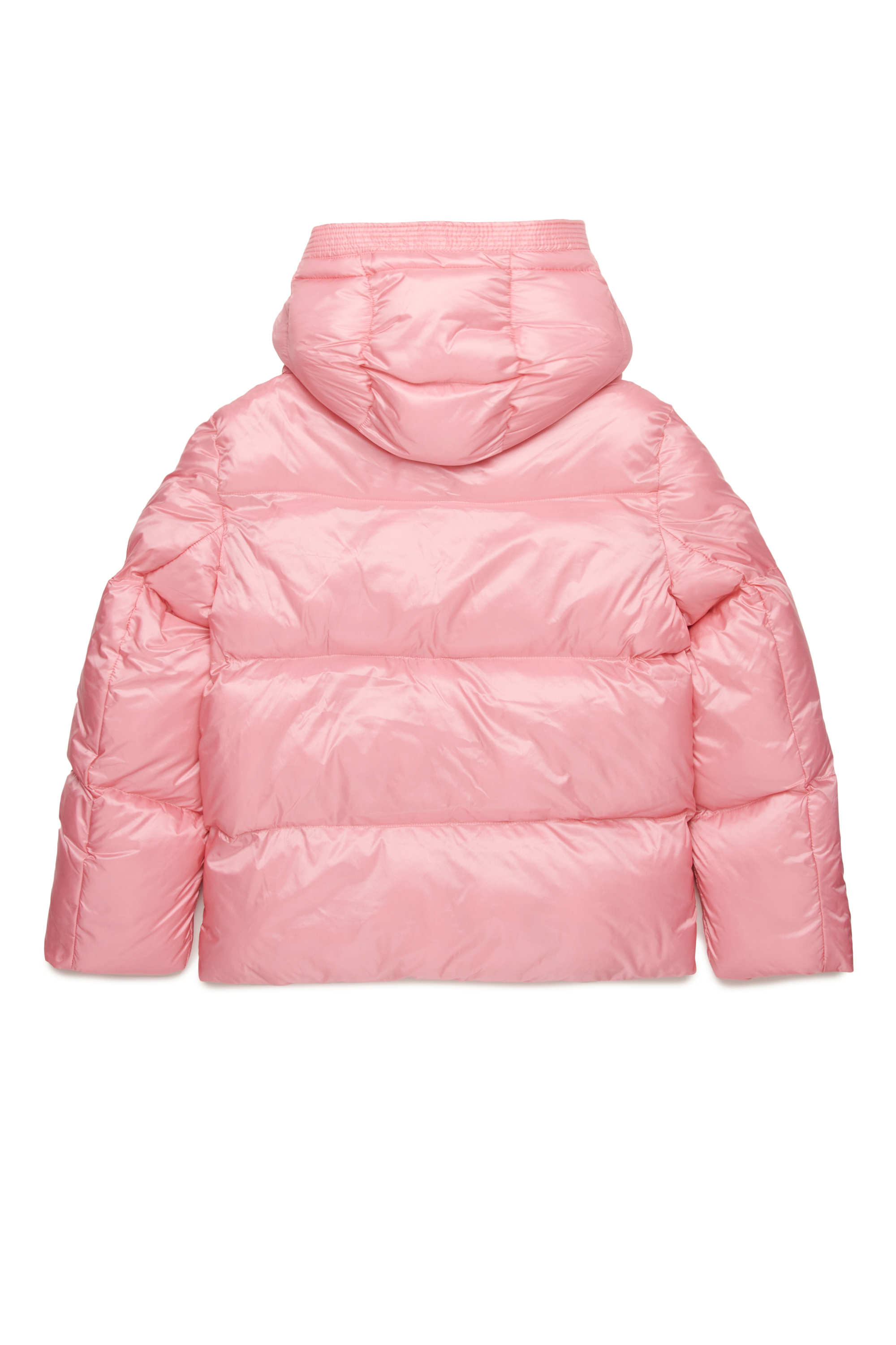 Diesel - JWROLFS, Unisex Hooded puffer jacket in shiny nylon in Pink - Image 2