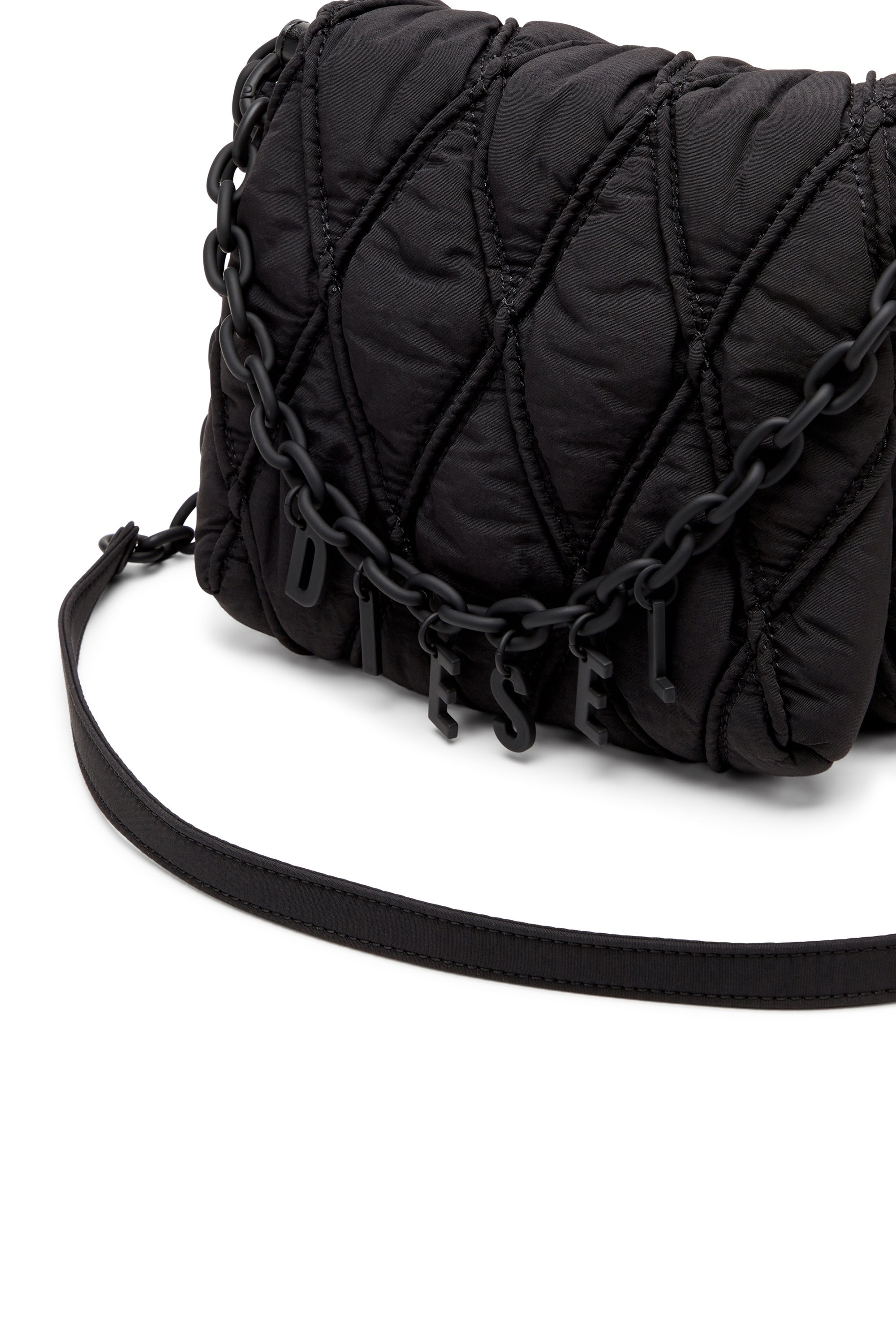 Diesel - CHARM-D SHOULDER S, Charm-D-S-Borsa a spalla piccola in nylon trapuntato Donna in Nero - 5