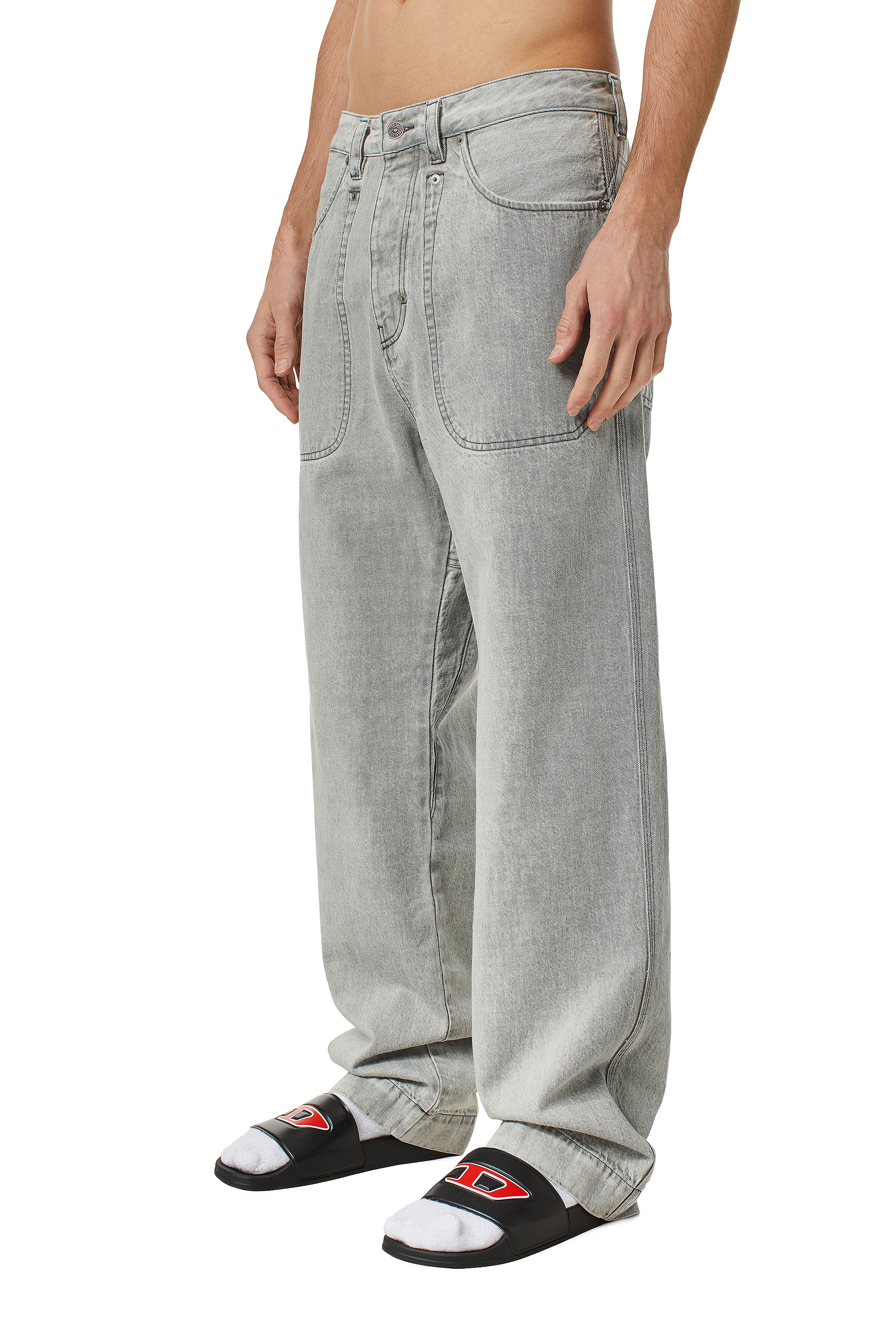 Diesel - D-Fransy 0ICVH Straight Jeans, Grigio - Image 3