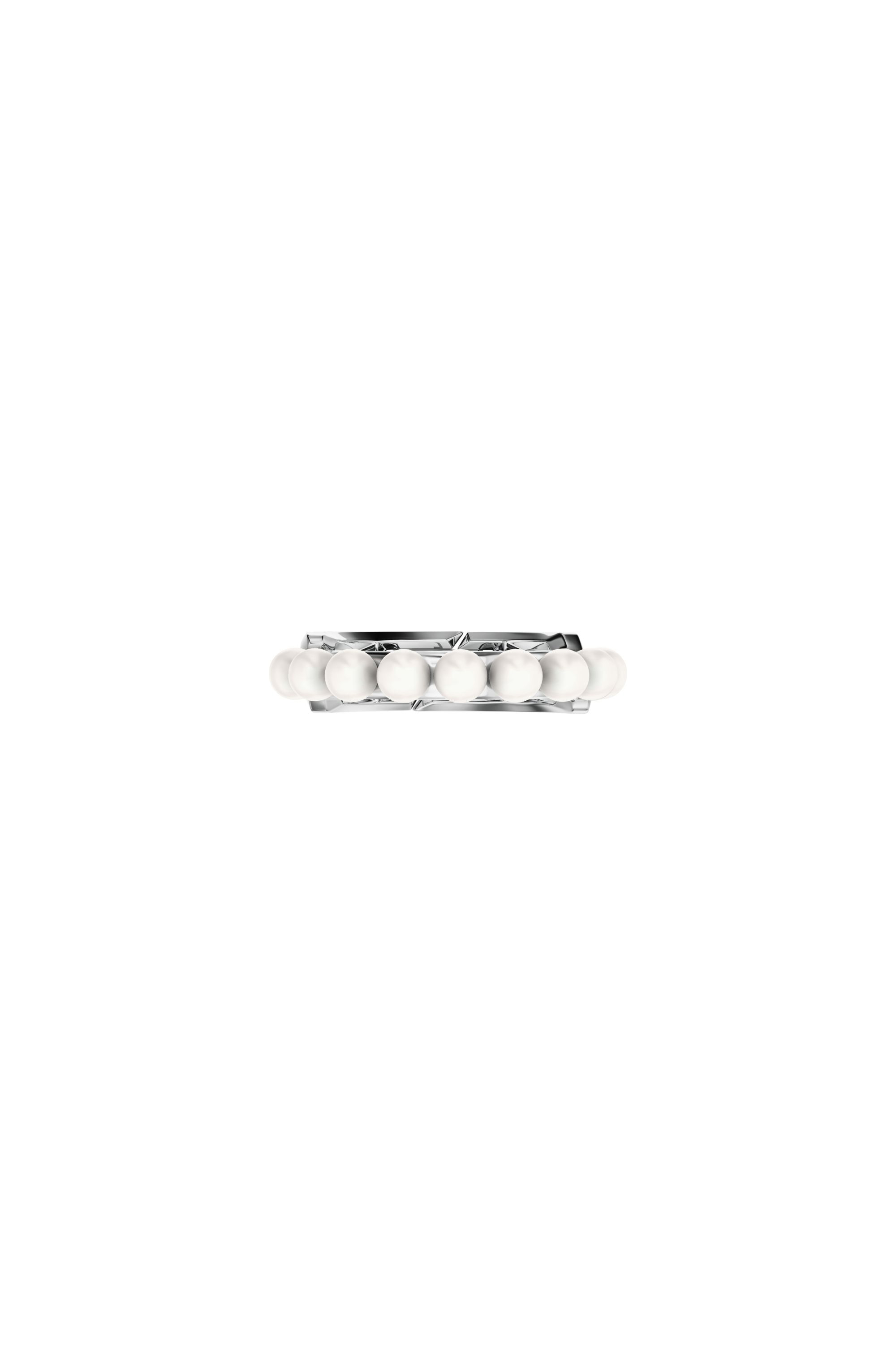 Diesel - DL1370040 STERLING SILVER JEWEL, Bague en argent sterling et perle Mixte in Gris argent&eacute; - 3