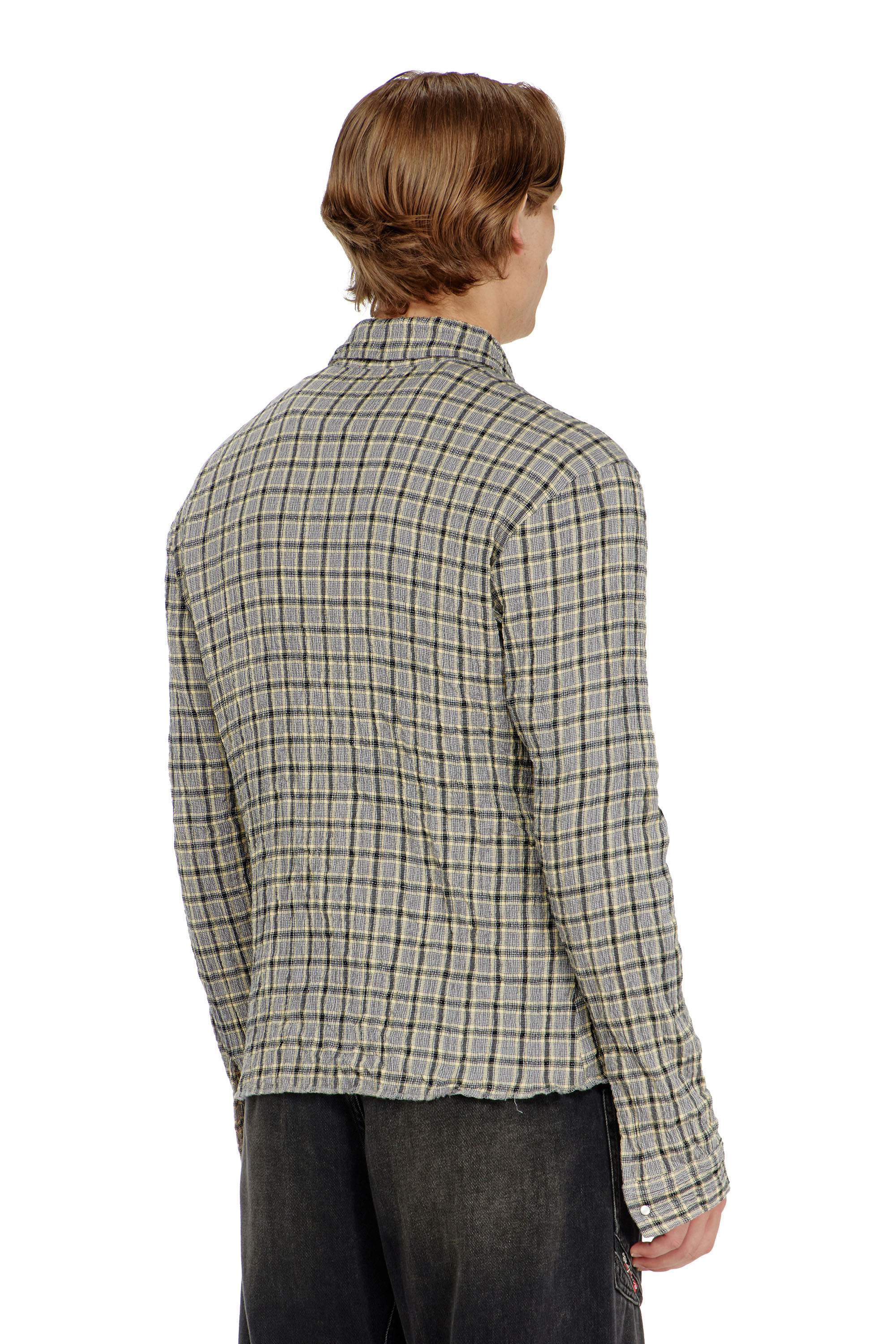Diesel - S-SEERK, Camicia a quadri effetto seersucker Uomo in ToBeDefined - 4