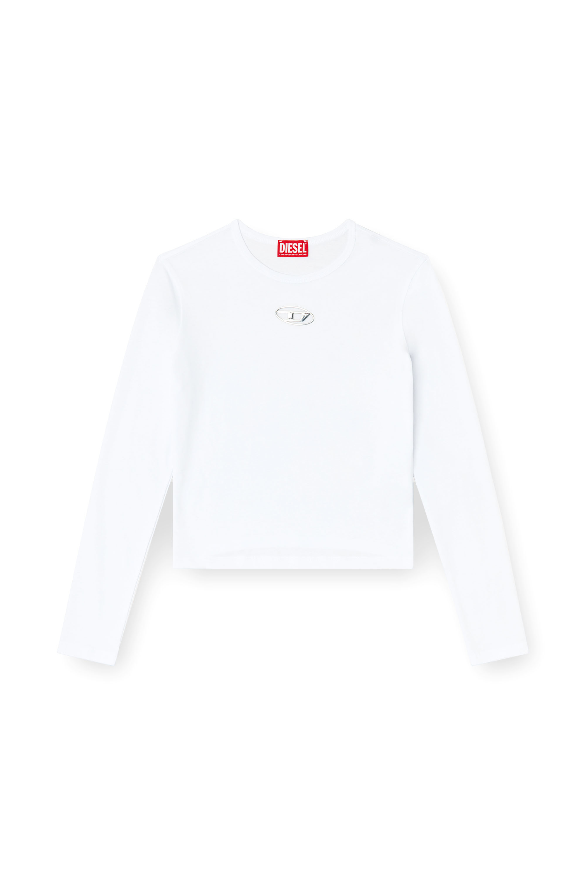 Diesel - T-UNCUTIE-LONG-LS-OD, Haut à manches longues avec cut-out Oval D Femme in Blanc - 2