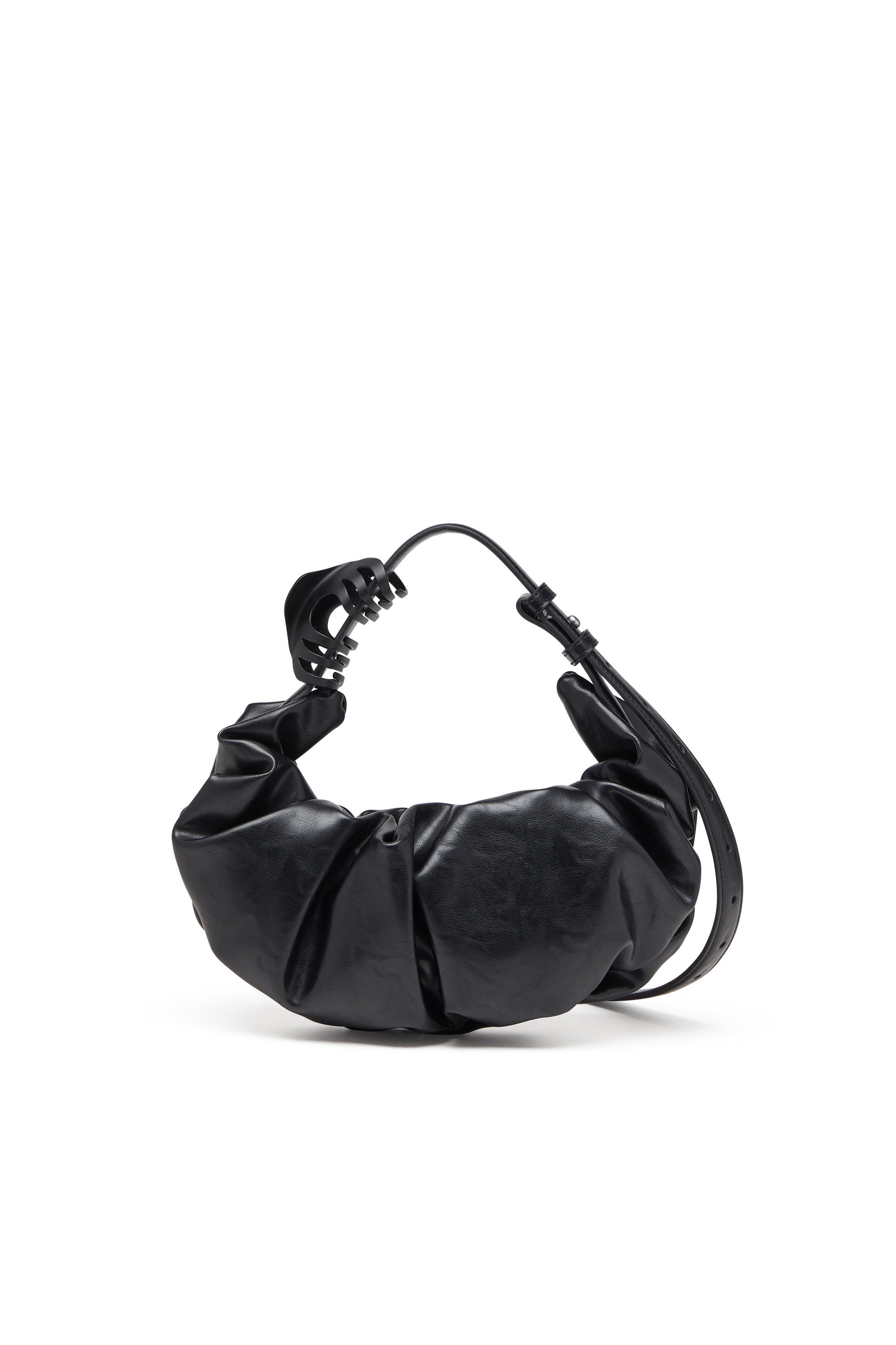 Diesel - GRAB-D HOBO S, Grab-D S-Borsa hobo piccola in PU lucido scrunched Donna in Nero - 2
