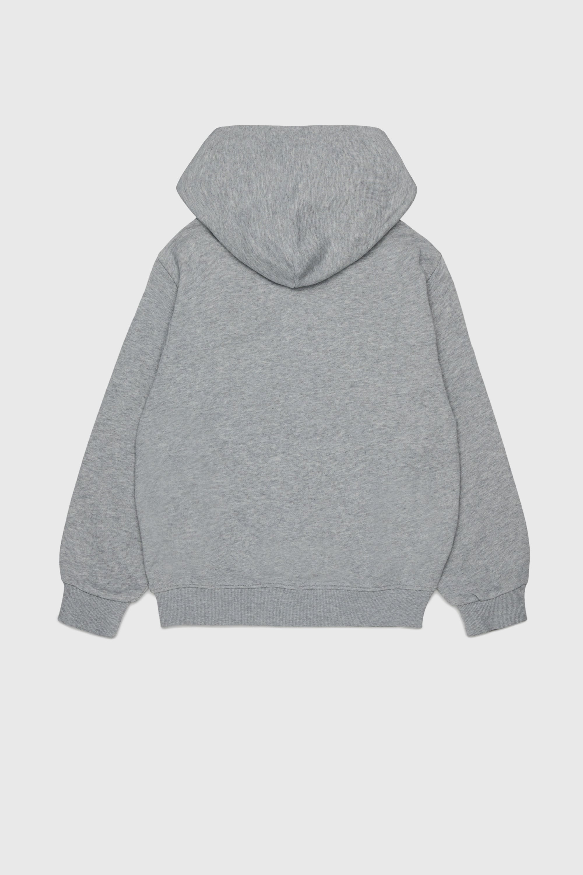 Diesel - SJEANSHOOD OVER, Sweat &agrave; capuche zipp&eacute; avec logo effiloch&eacute; Homme in Gris - 2