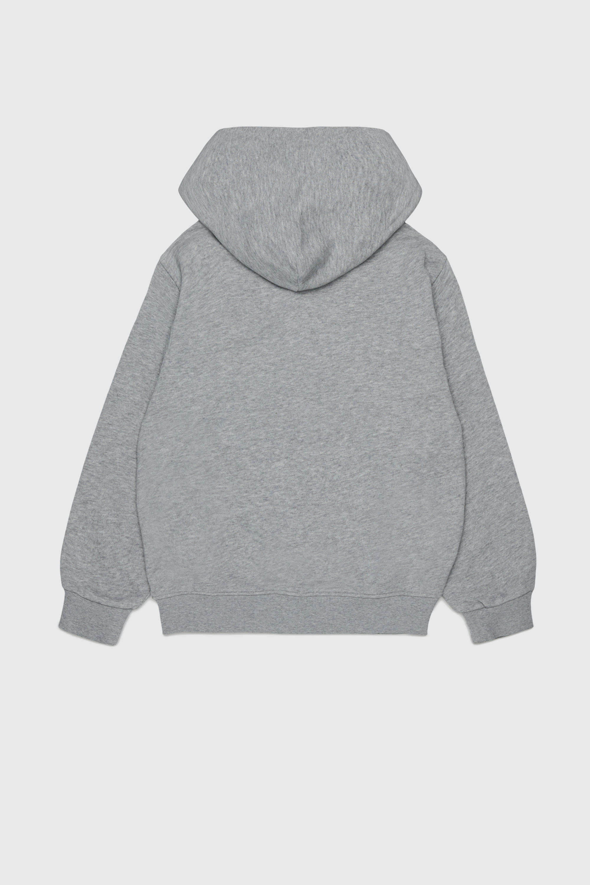 Diesel - SJEANSHOOD OVER, Herren Kapuzensweatshirt mit ausgefransten Logo-Buchstaben mit Rei&szlig;verschluss in Grau - 2