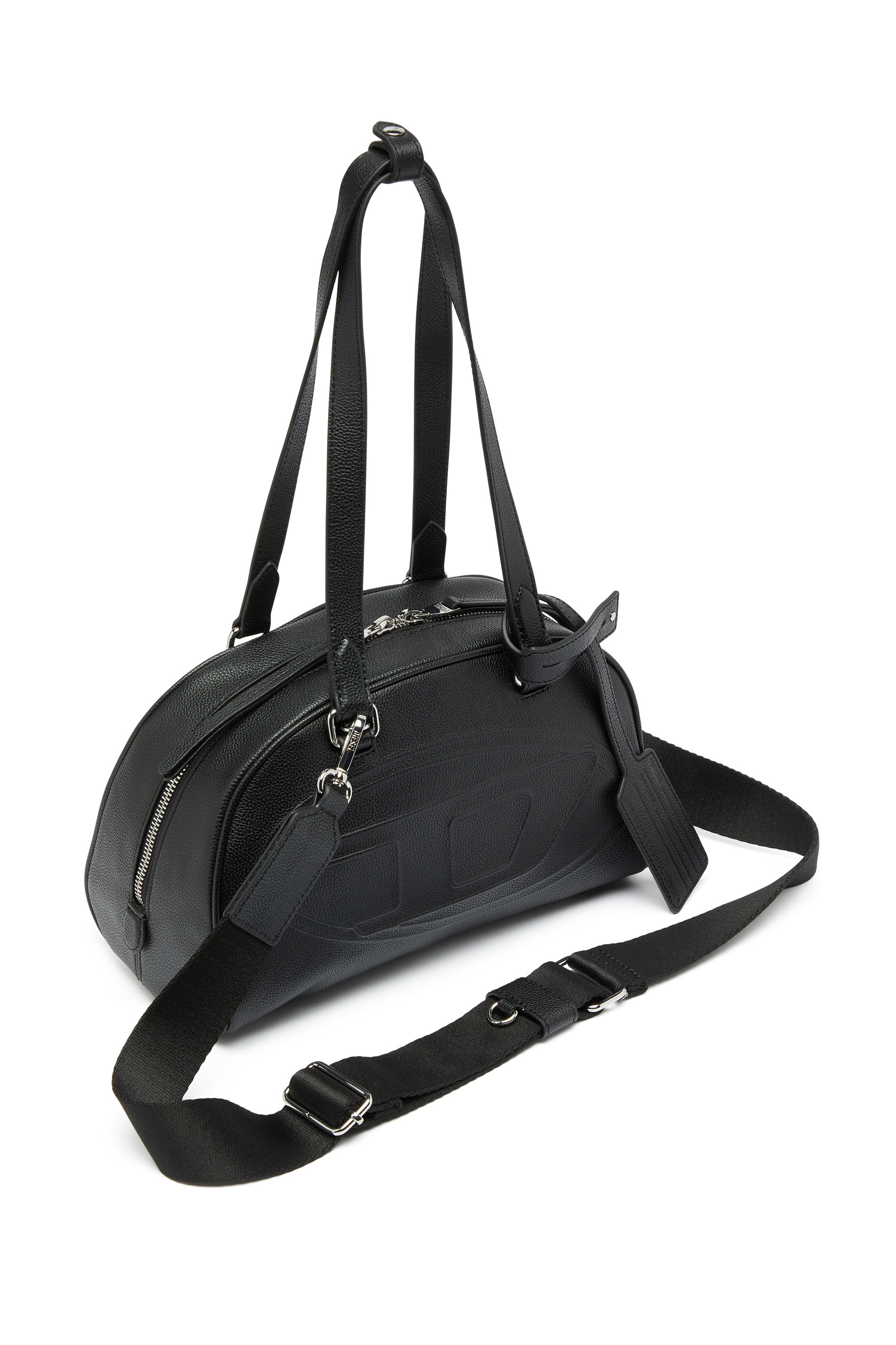 Diesel - 1DR DOME SHOULDER, Unisex 1DR Dome - Boston Bag aus Leder mit gepr&auml;gtem Logo in null - 5