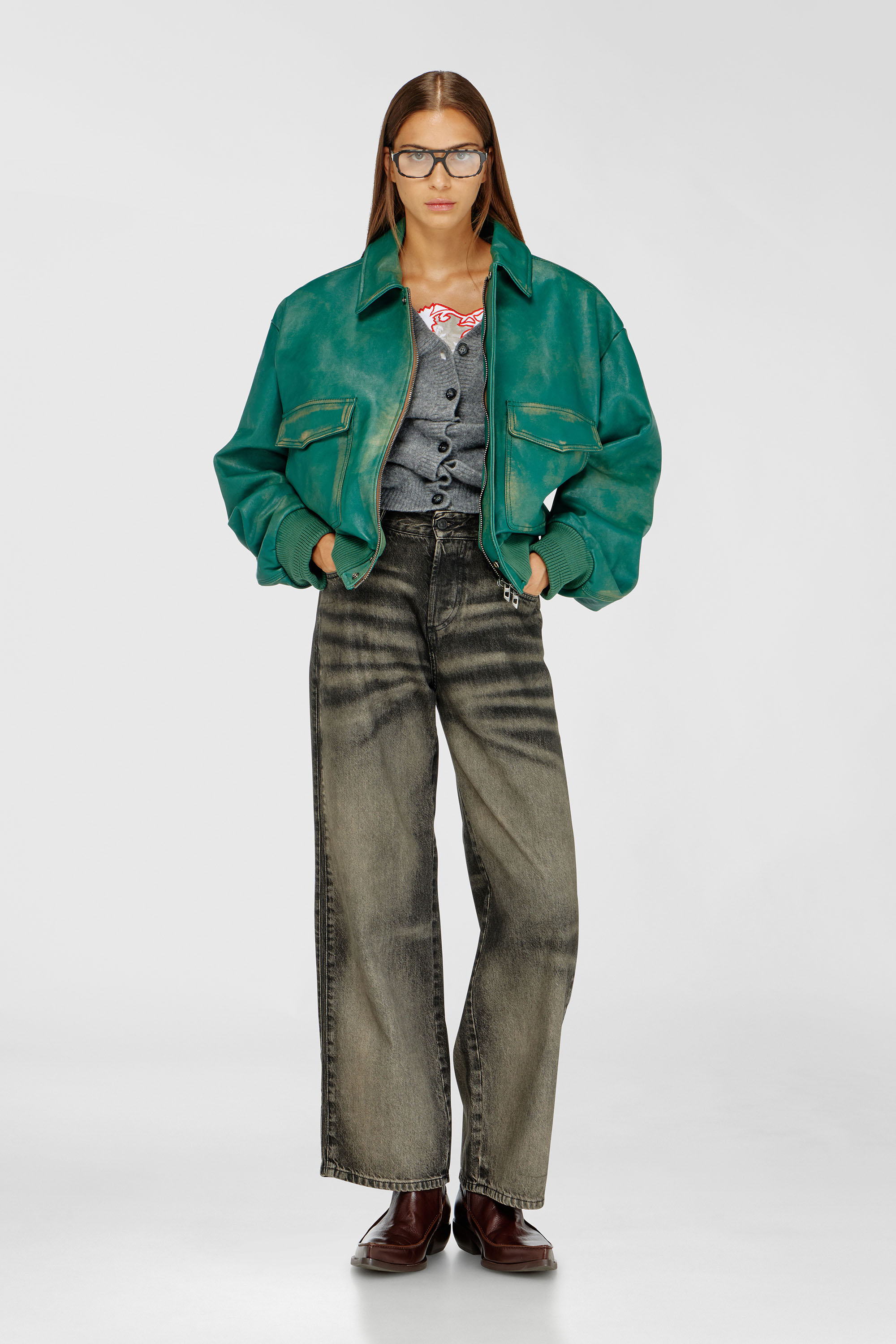 Diesel - Unisex Relaxed Jeans 1982 D-Hakou 09R33, Schwarz/Dunkelgrau - 7