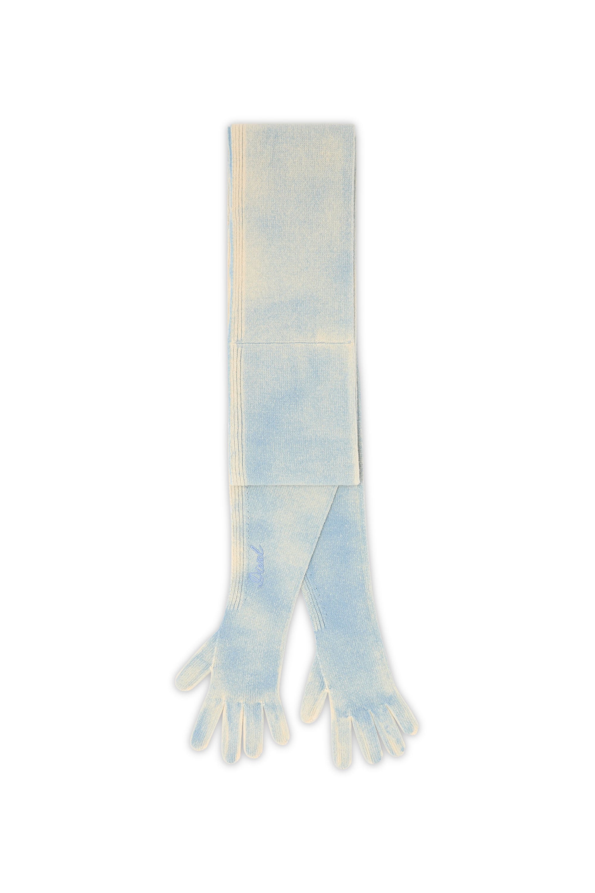Diesel - K-EVIN, Guanto-sciarpa ibrido in lana bicolore Unisex in Blu - 1