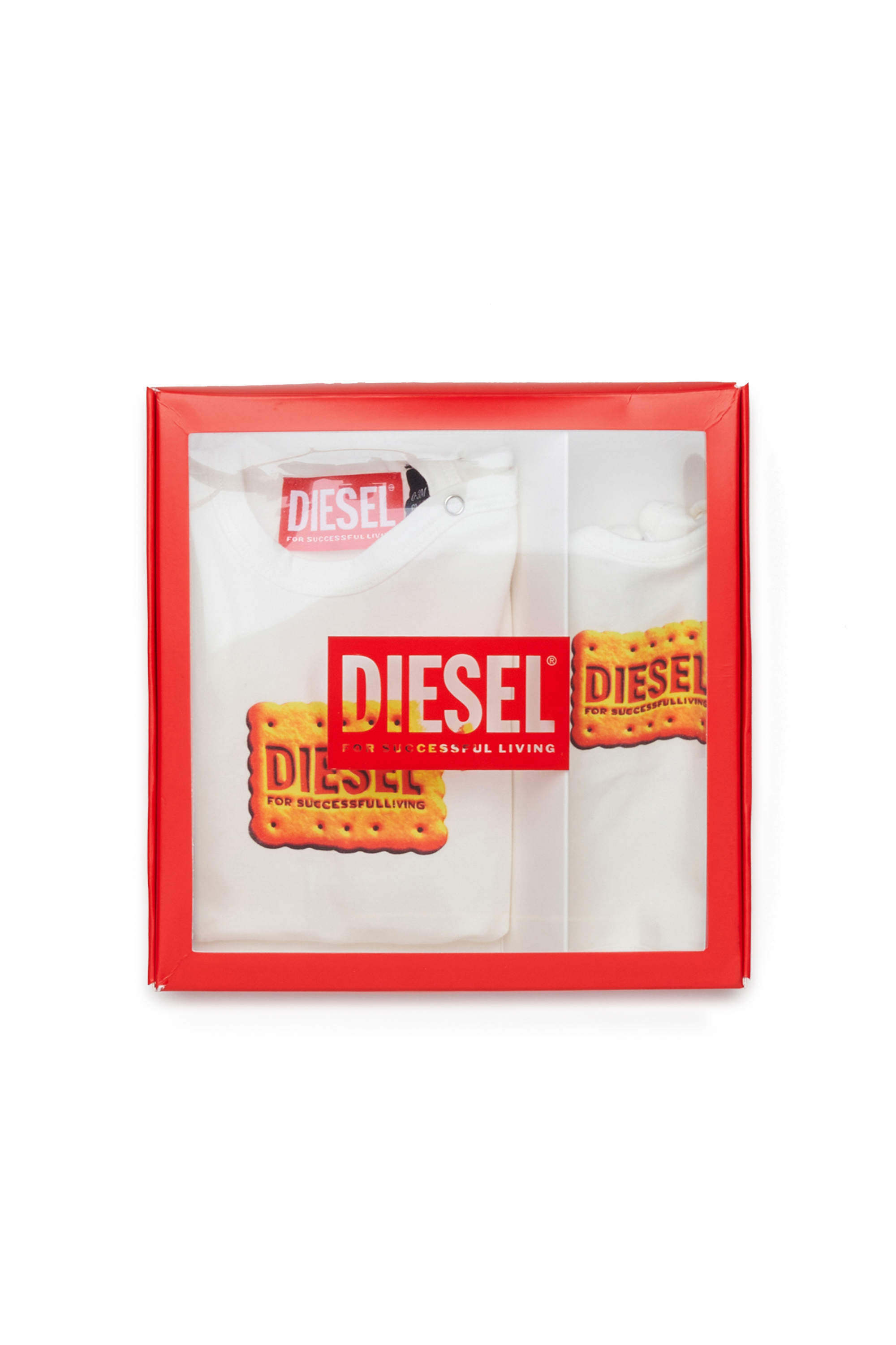 Diesel - UPPYBOX-NB, Unisex's Newborn set with logo biscuit print in White - 4