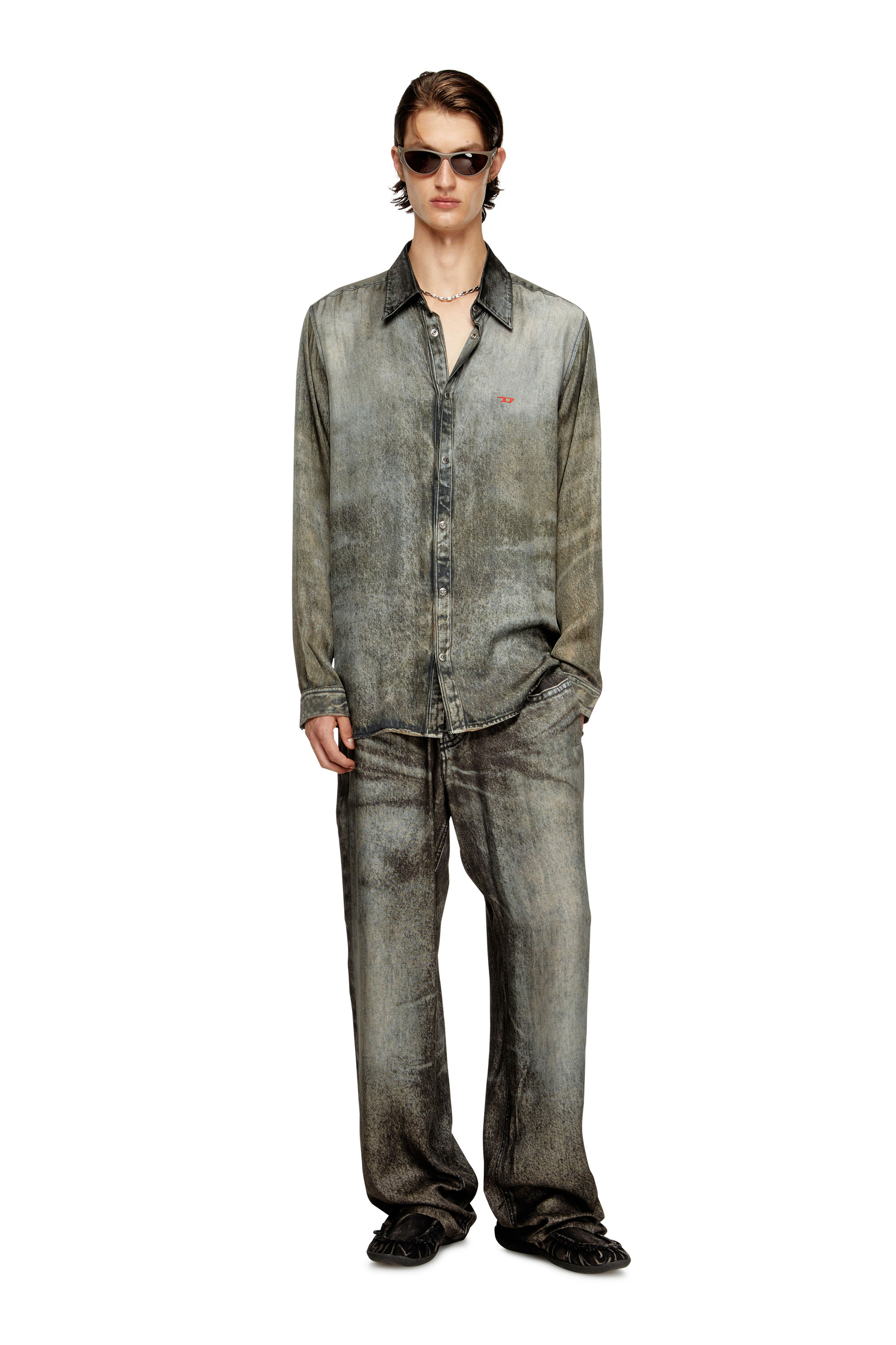 Diesel - P-THECK-LKCT, Pantaloni stretch in viscosa effetto denim Uomo in ToBeDefined - 2