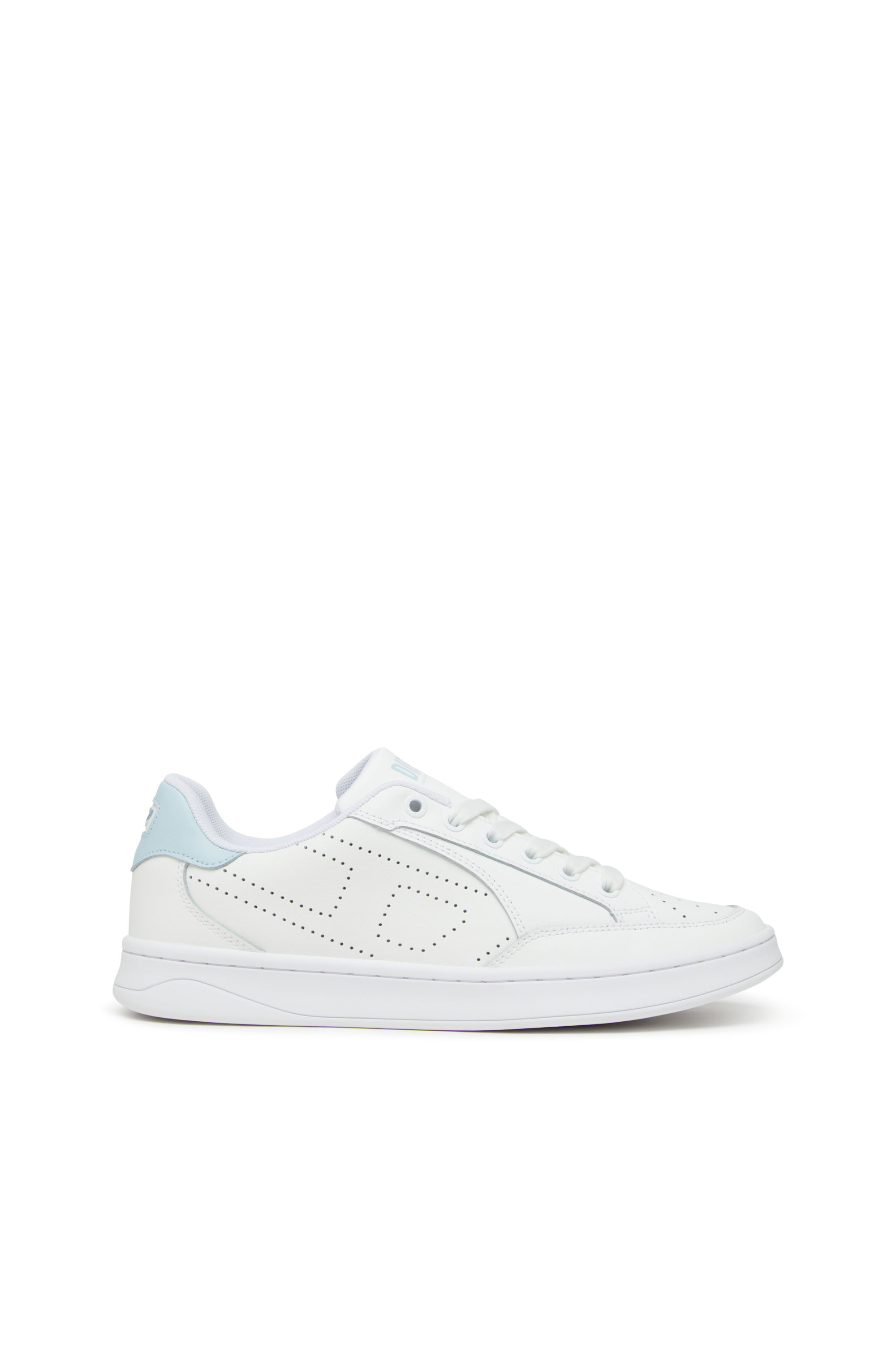 Diesel - S-DAKOTA LOW W, Damen S-Dakota-Sneakers aus Leder mit perforiertem Logo in Weiss/Blau - 1